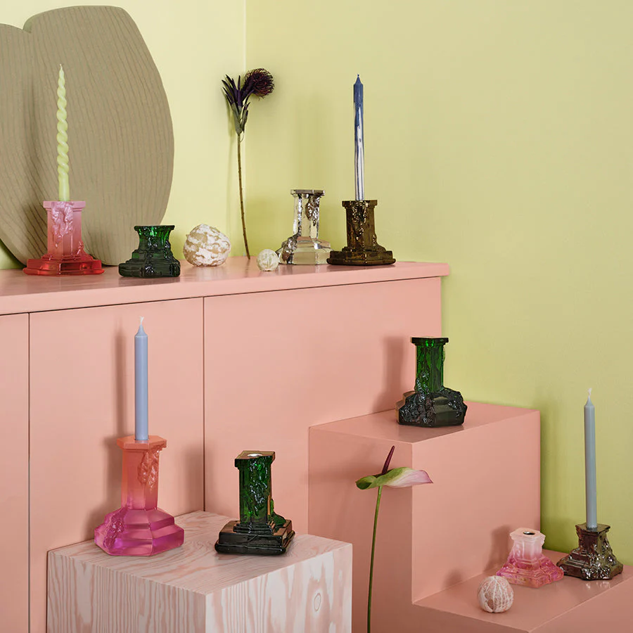 Kosta Boda Rocky Baroque Candlestick Spicy Rose Small - Image 3