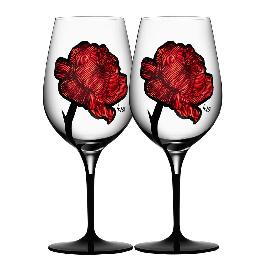 Kosta Boda Tattoo Wine Glass - Set of 2