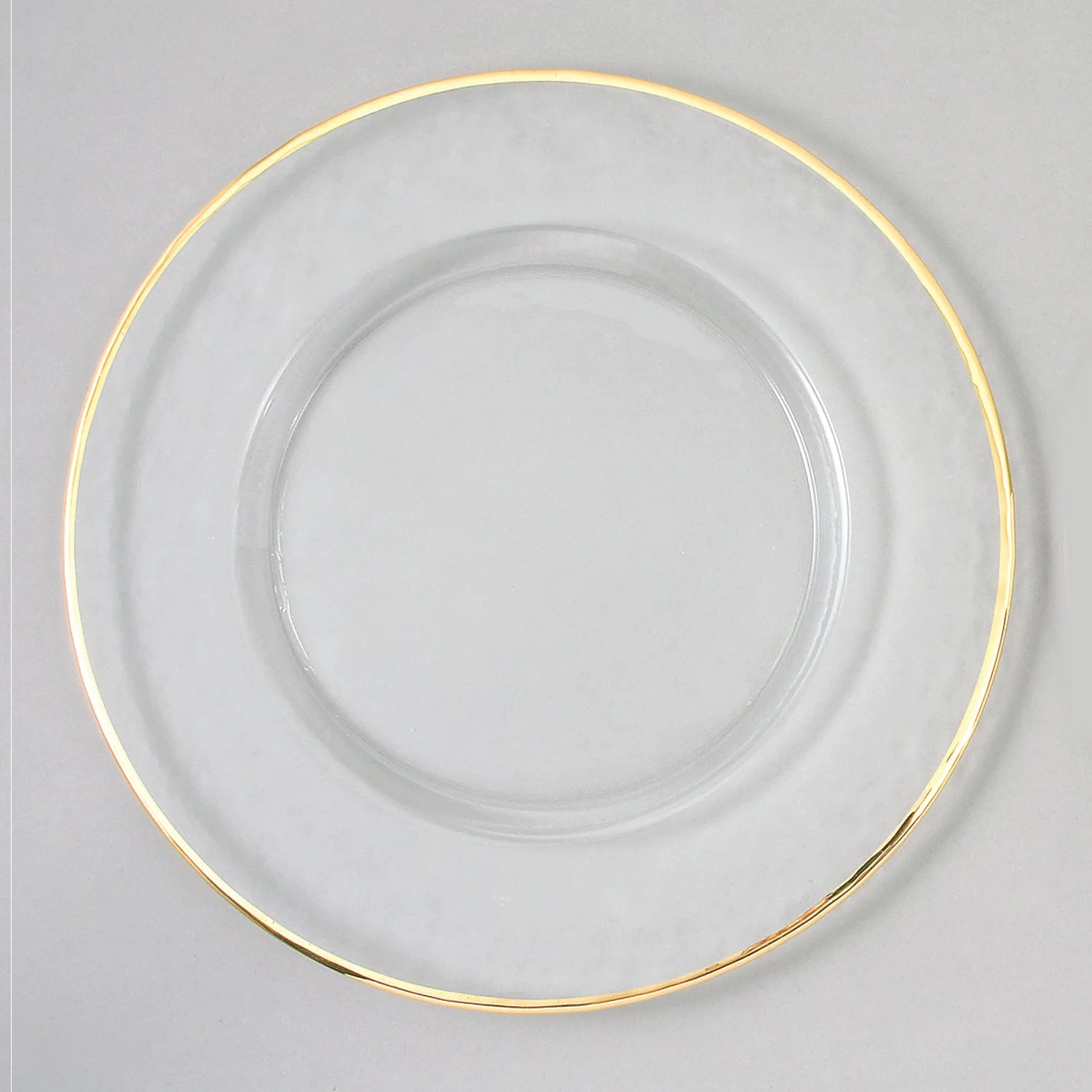 Gold Rim Chargers, Set of 4, 13" Dia