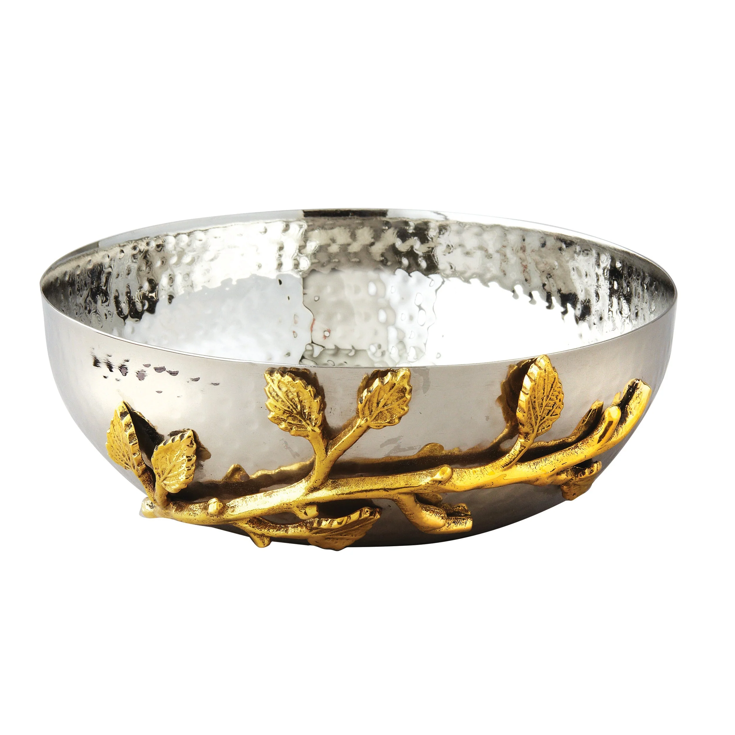Golden Vine Hammered Salad Bowl, 6.5" Dia