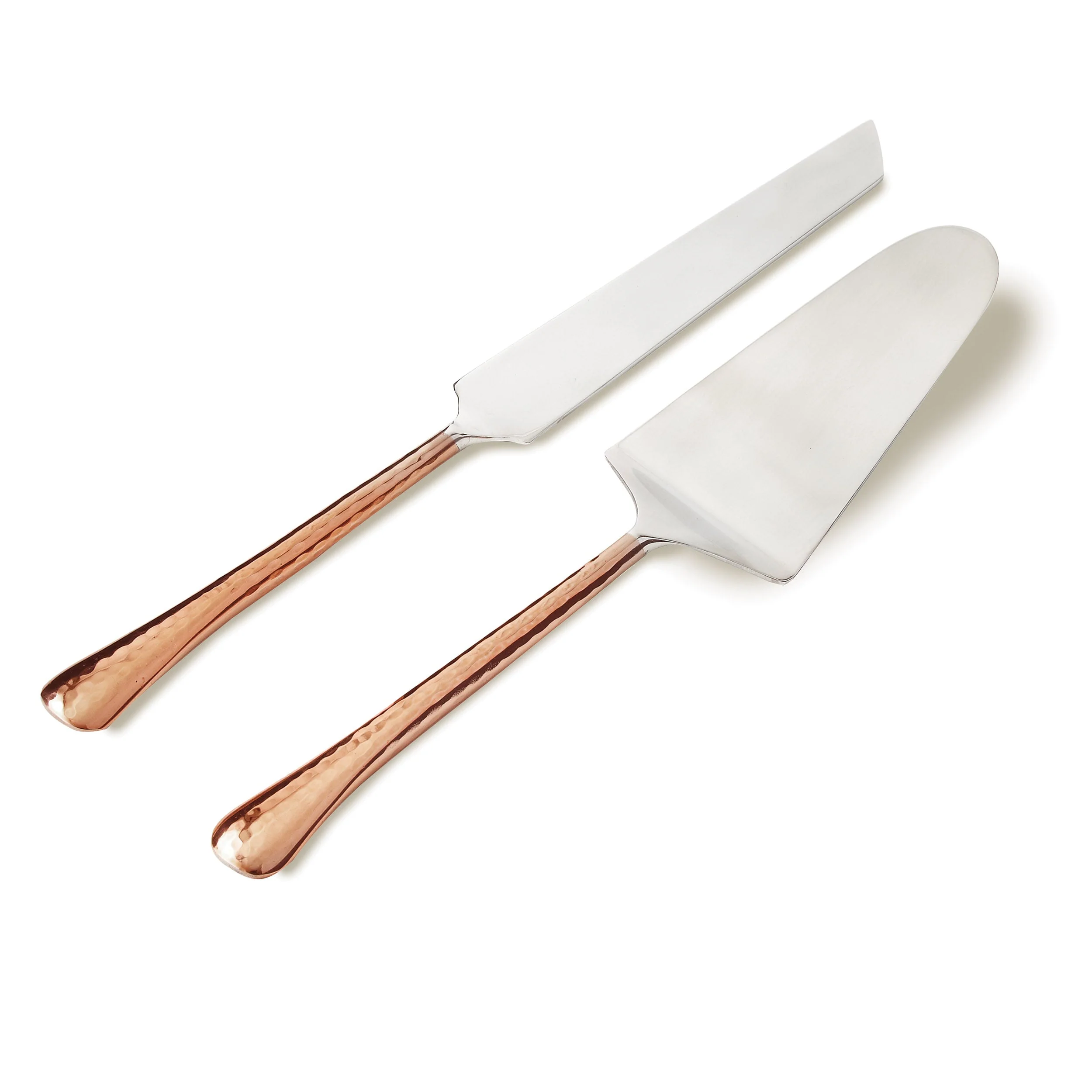 Hammered Cake Server Set, Copper, 11" L