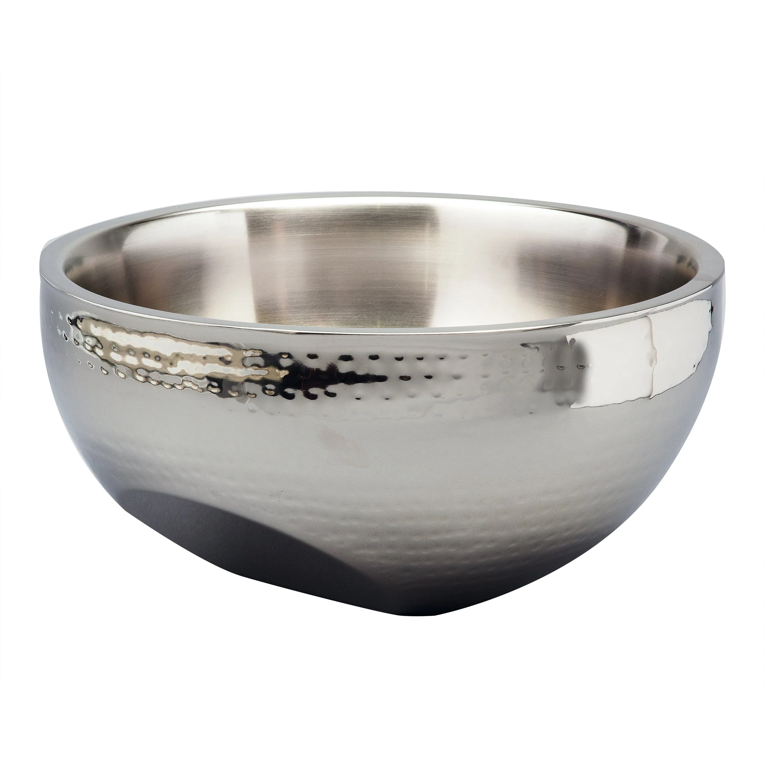 Hammered Dual Angle Bowl, Doublewall, 12" Dia