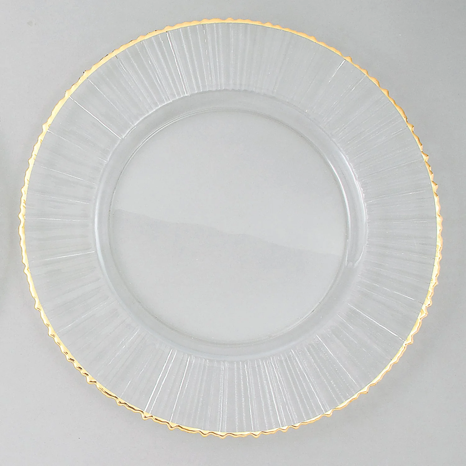 Ray/Gold Rim Chargers, Set of 4, 13" Dia
