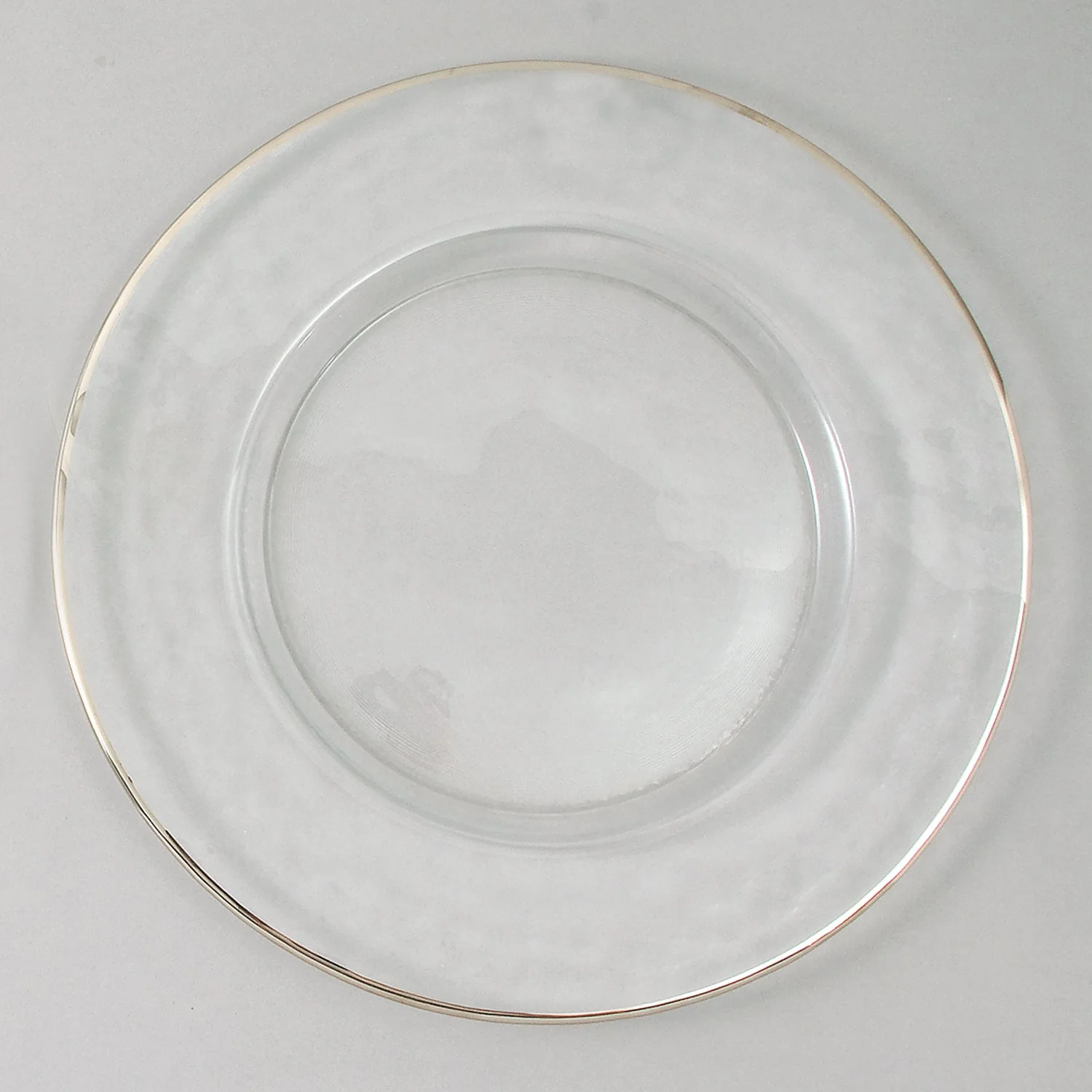 Silver Rim Chargers, Set of 4, 13" Dia