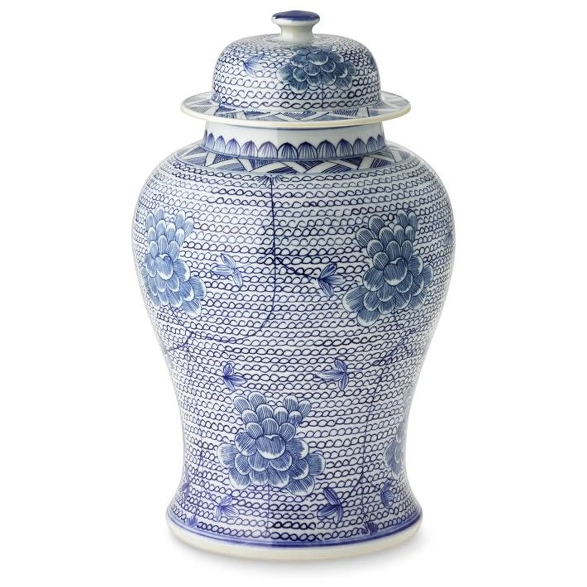 Legend of Asia B&W Chain Temple Jar Large
