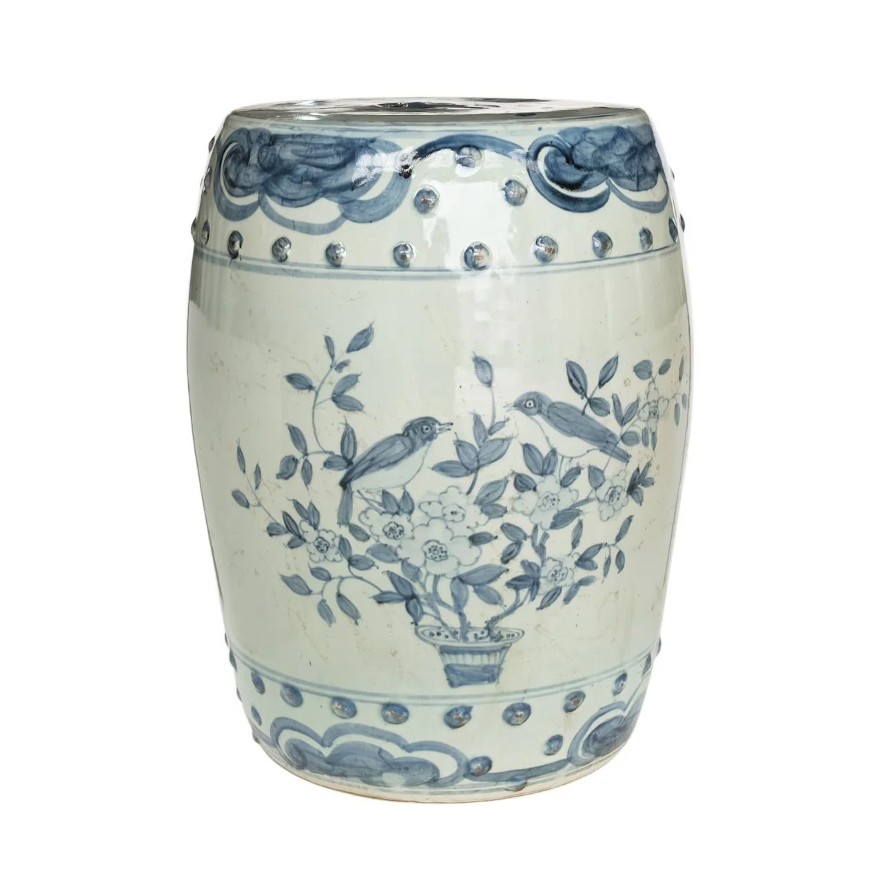 Barclay Butera Couture Blue & White Porcelain Garden Stool English Garden