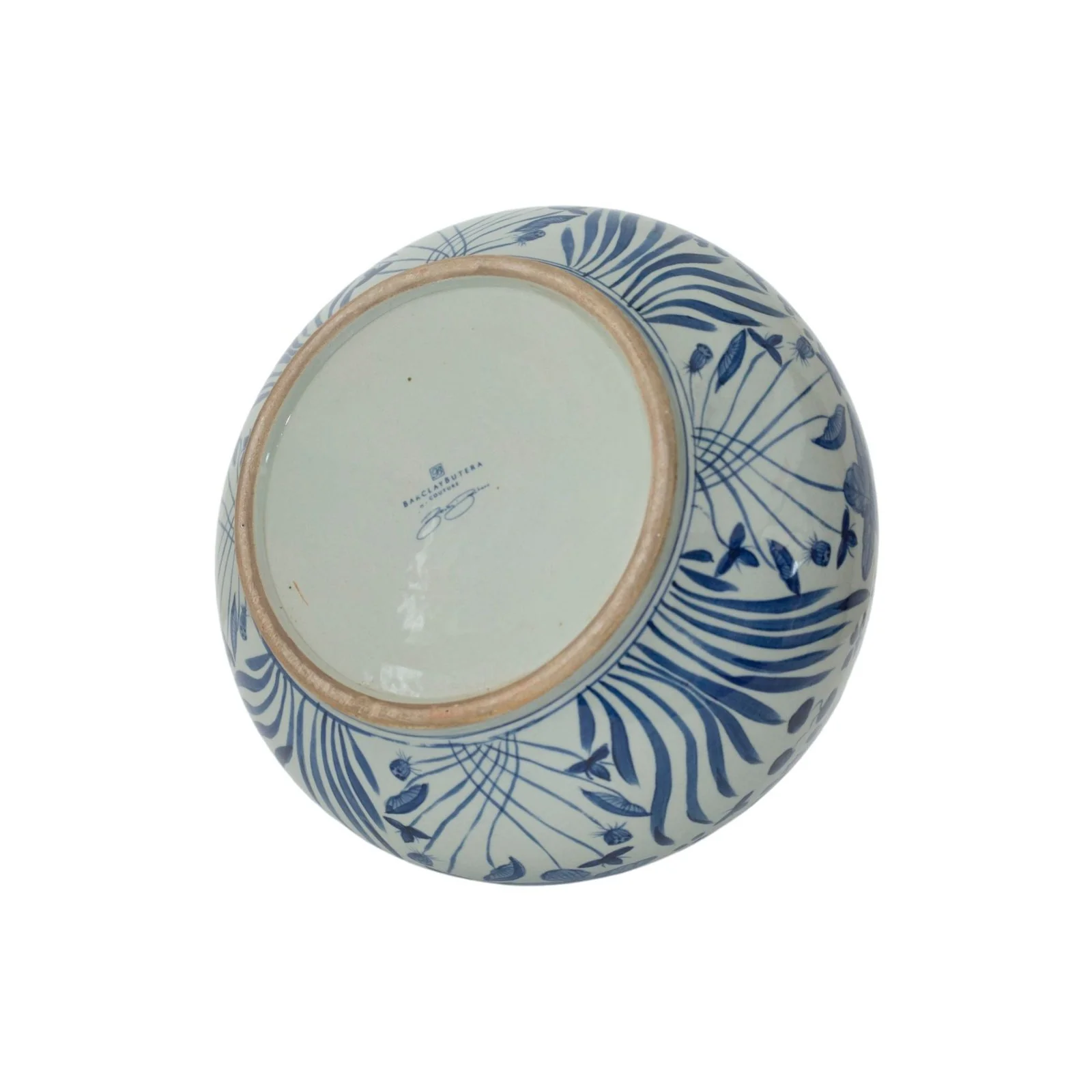 Barclay Butera Couture Blue & White Porcelain Mandarin Pot Fish Motif - Image 3