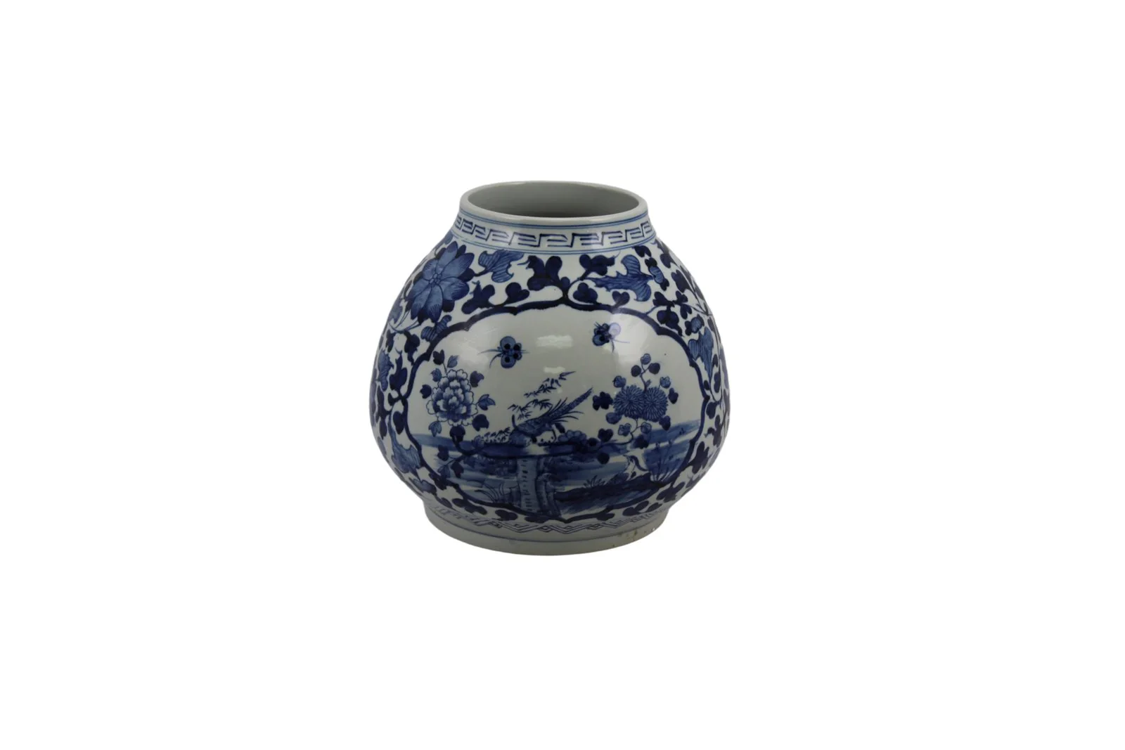 Barclay Butera Couture Blue & White Porcelain Mandarin Pot Floral Medallion Frame Landscape Motif - Image 3