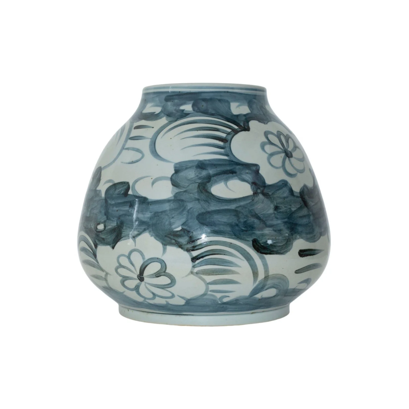 Barclay Butera Couture Blue & White Porcelain Mandarin Pot Sea Flower Motif