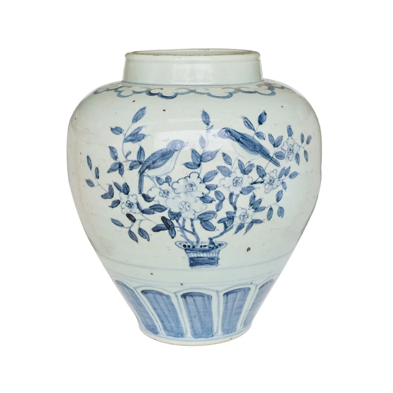 Barclay Butera Couture Blue & White Porcelain Open Top Jar English Garden