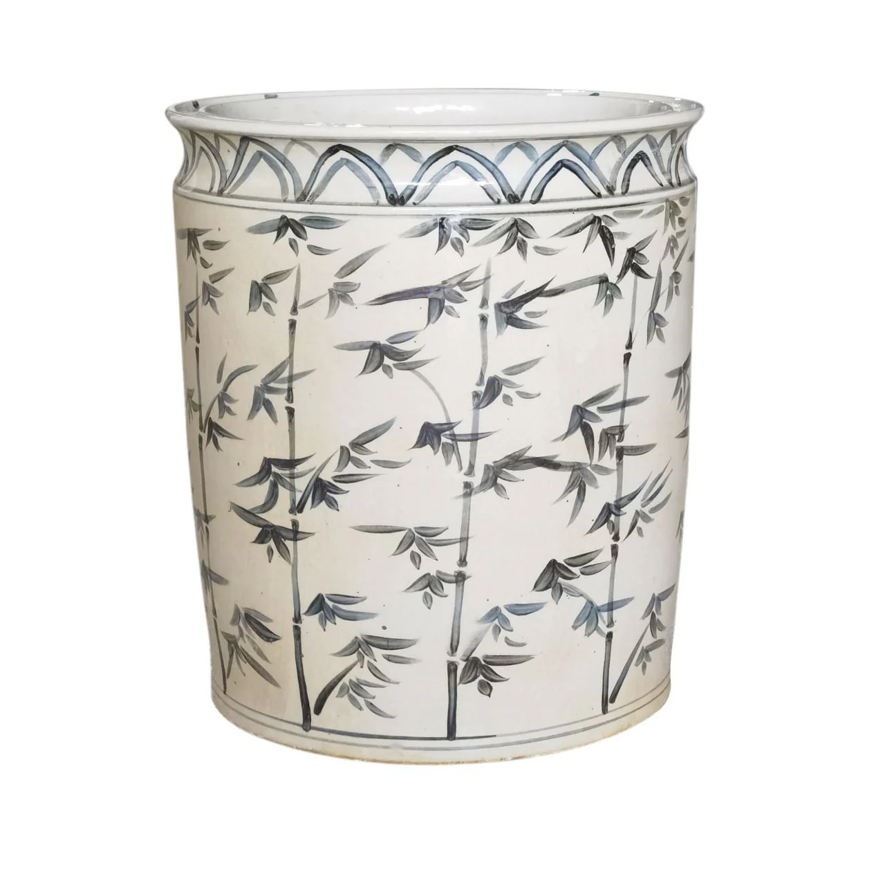 Barclay Butera Couture Graceful Bamboo Blue & White Porcelain Planter