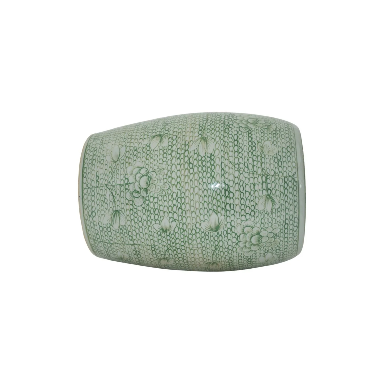 Barclay Butera Couture Moss Green Porcelain Garden Stool Twisted Lotus - Image 3