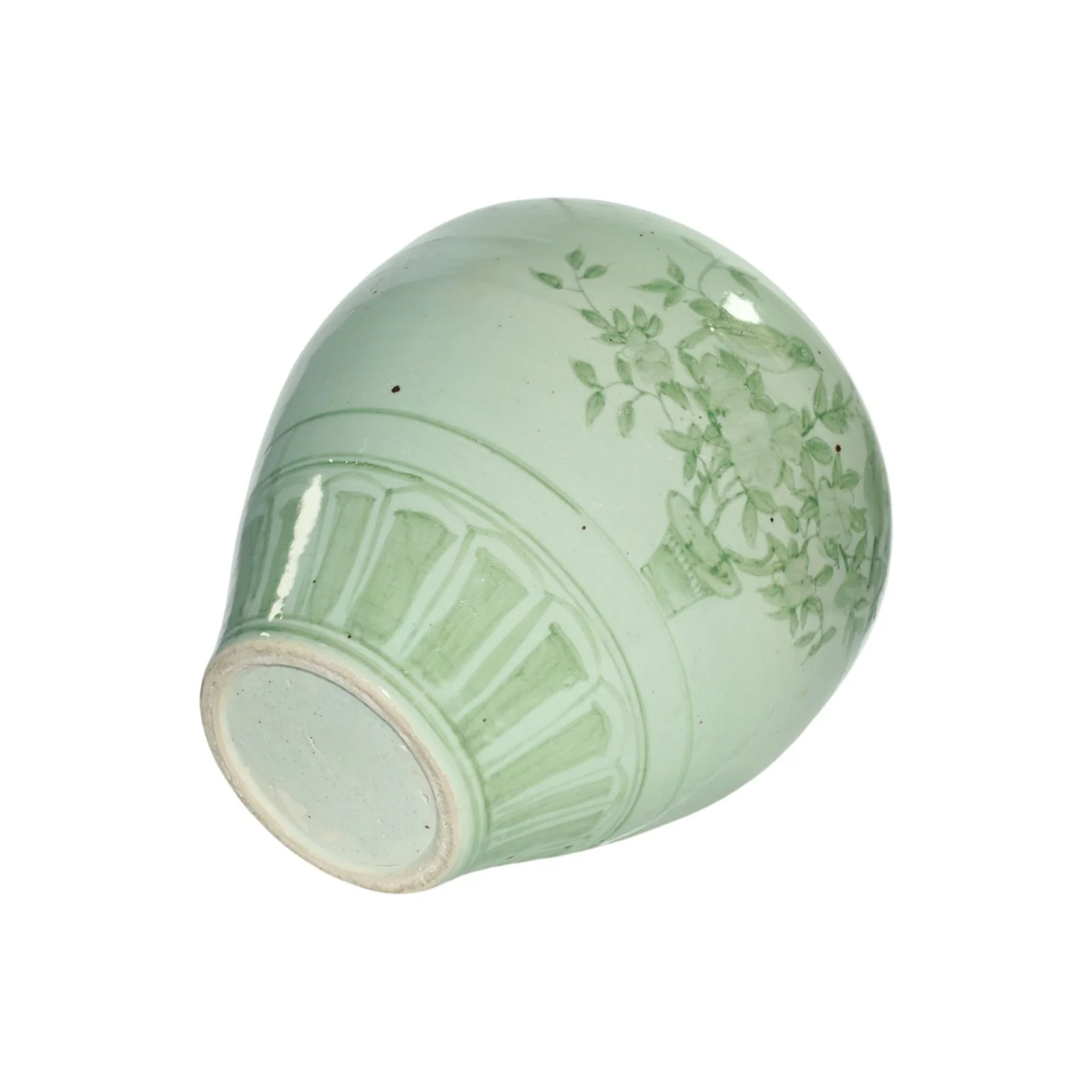 Barclay Butera Couture Moss Green Porcelain Open Top Jar English Garden - Image 2