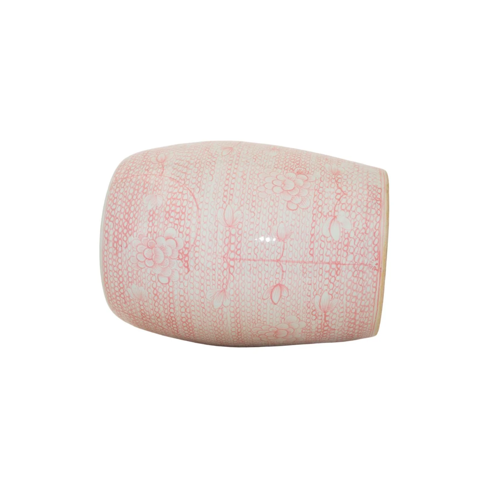 Barclay Butera Couture Soft Pink Porcelain Garden Stool Twisted Lotus - Image 2