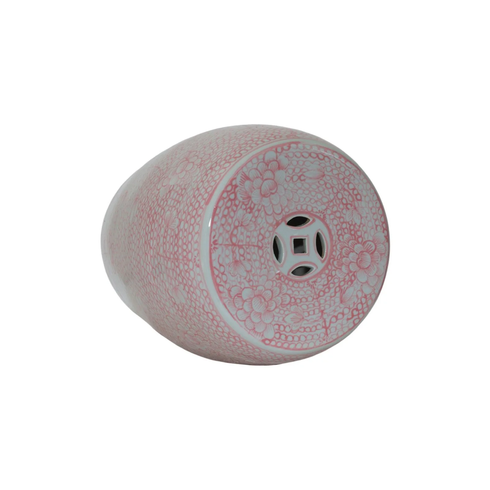 Barclay Butera Couture Soft Pink Porcelain Garden Stool Twisted Lotus - Image 3