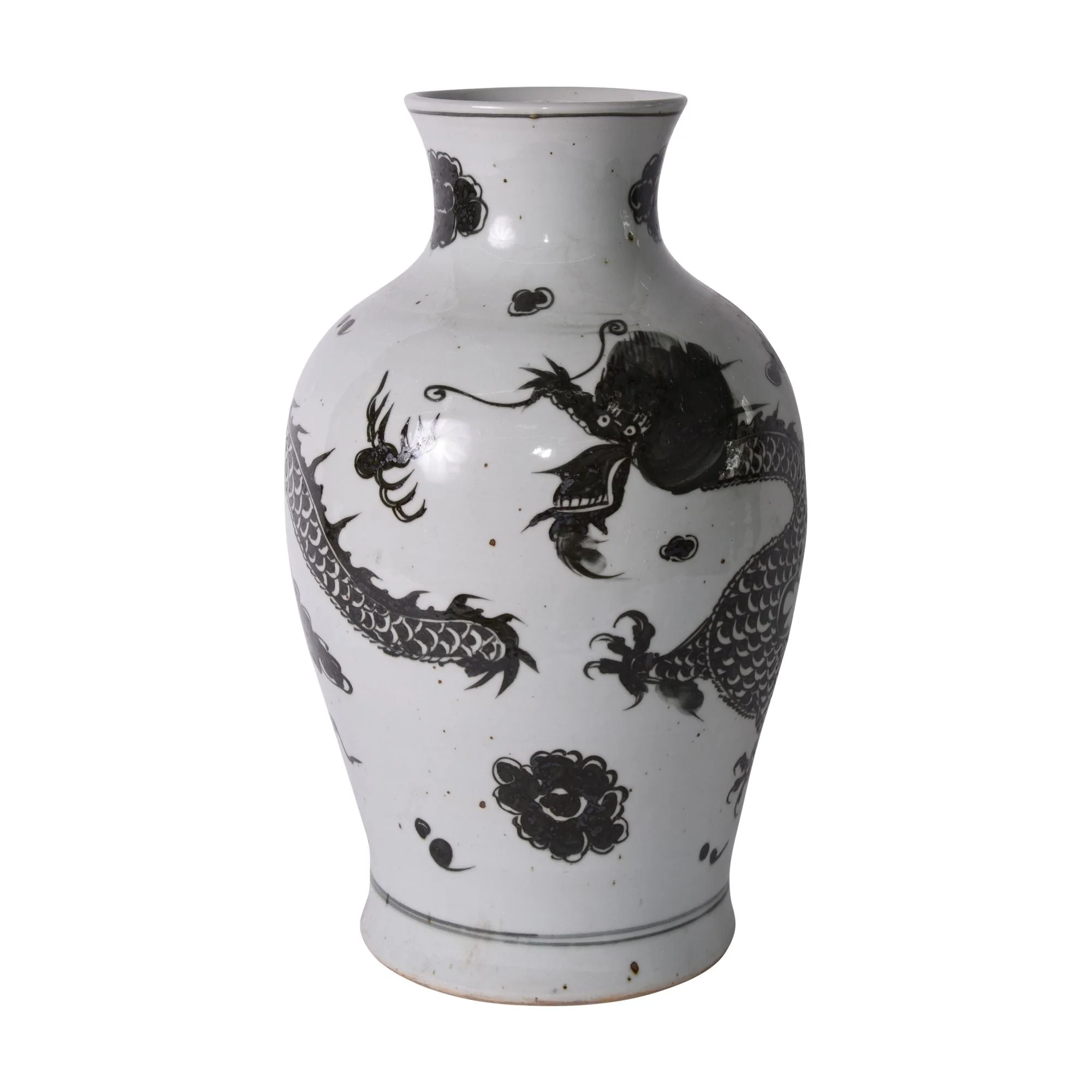 Legend of Asia Black Dragon Porcelain Fairy Vase Large