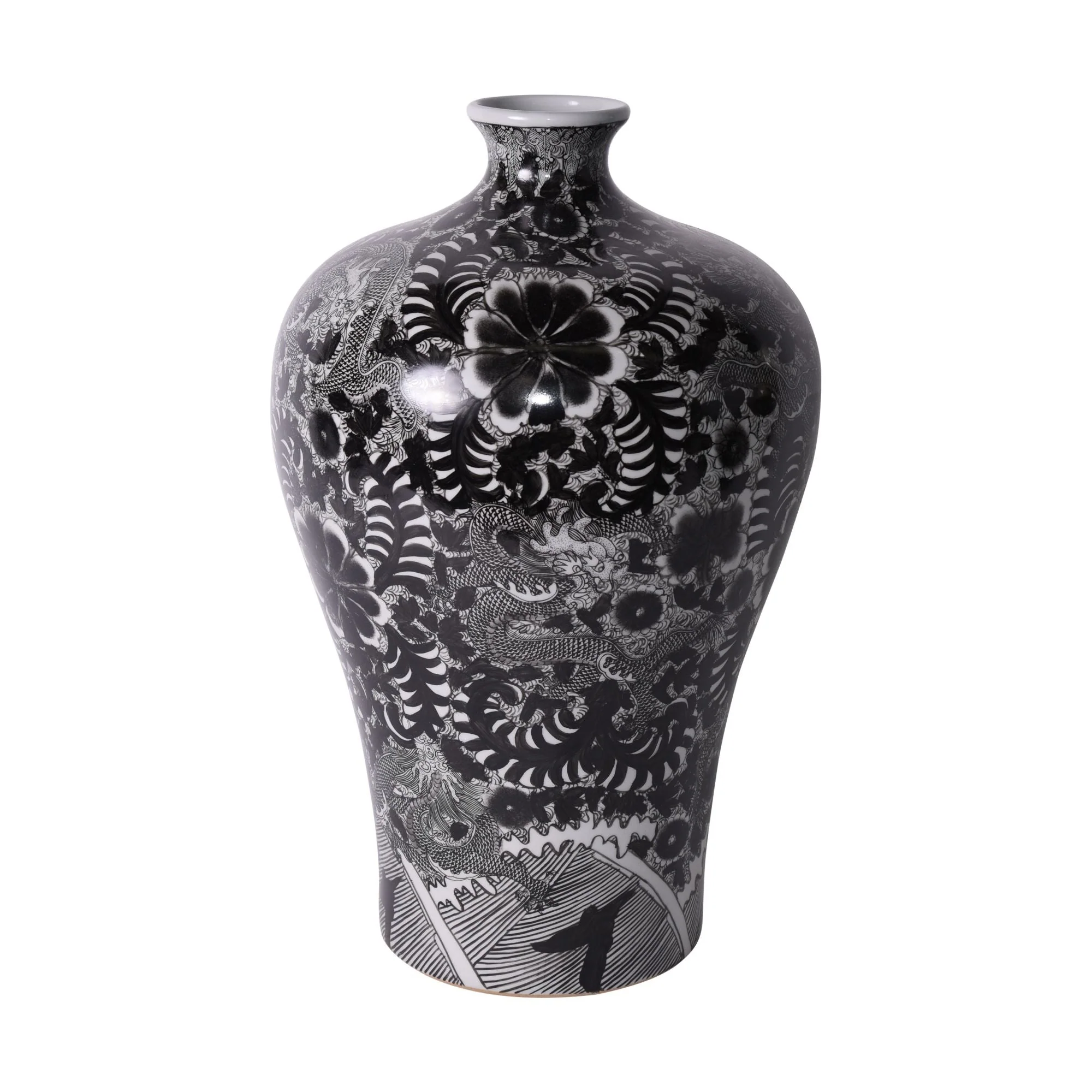 Legend of Asia Black Dragon Prunus Vase