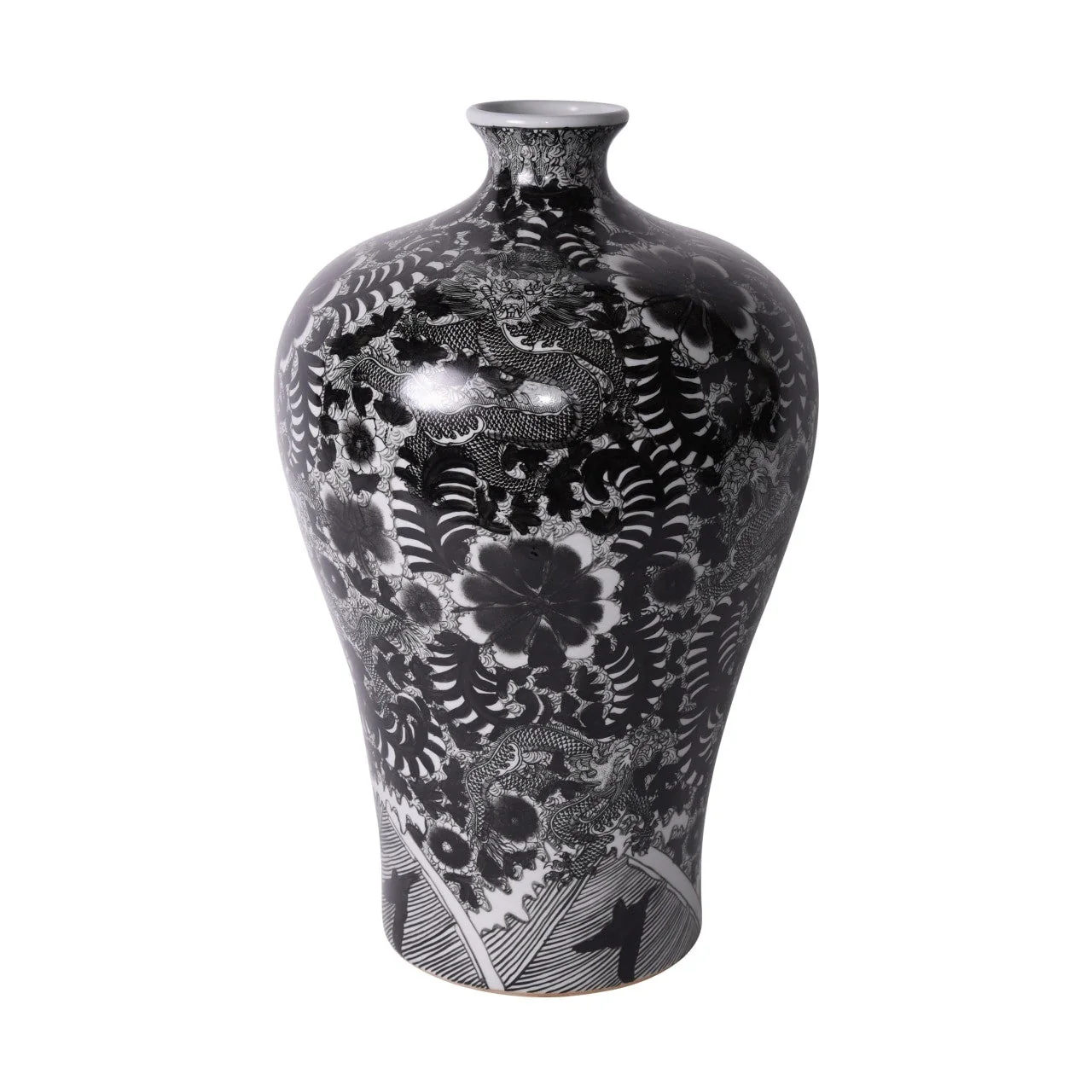 Legend of Asia Black Dragon Prunus Vase - Image 2
