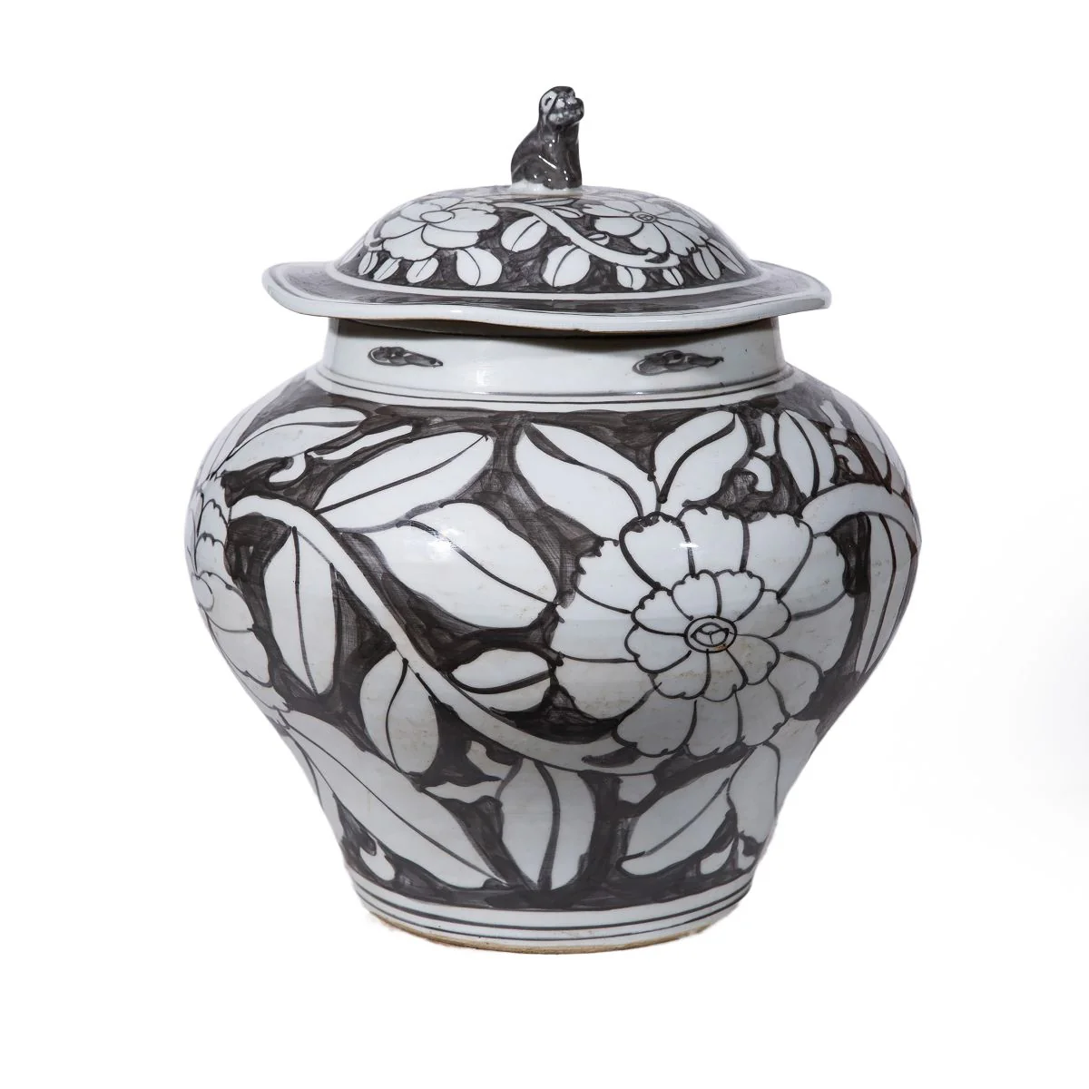 Legend of Asia Black Peony Foo Dog Lid Jar - Image 4