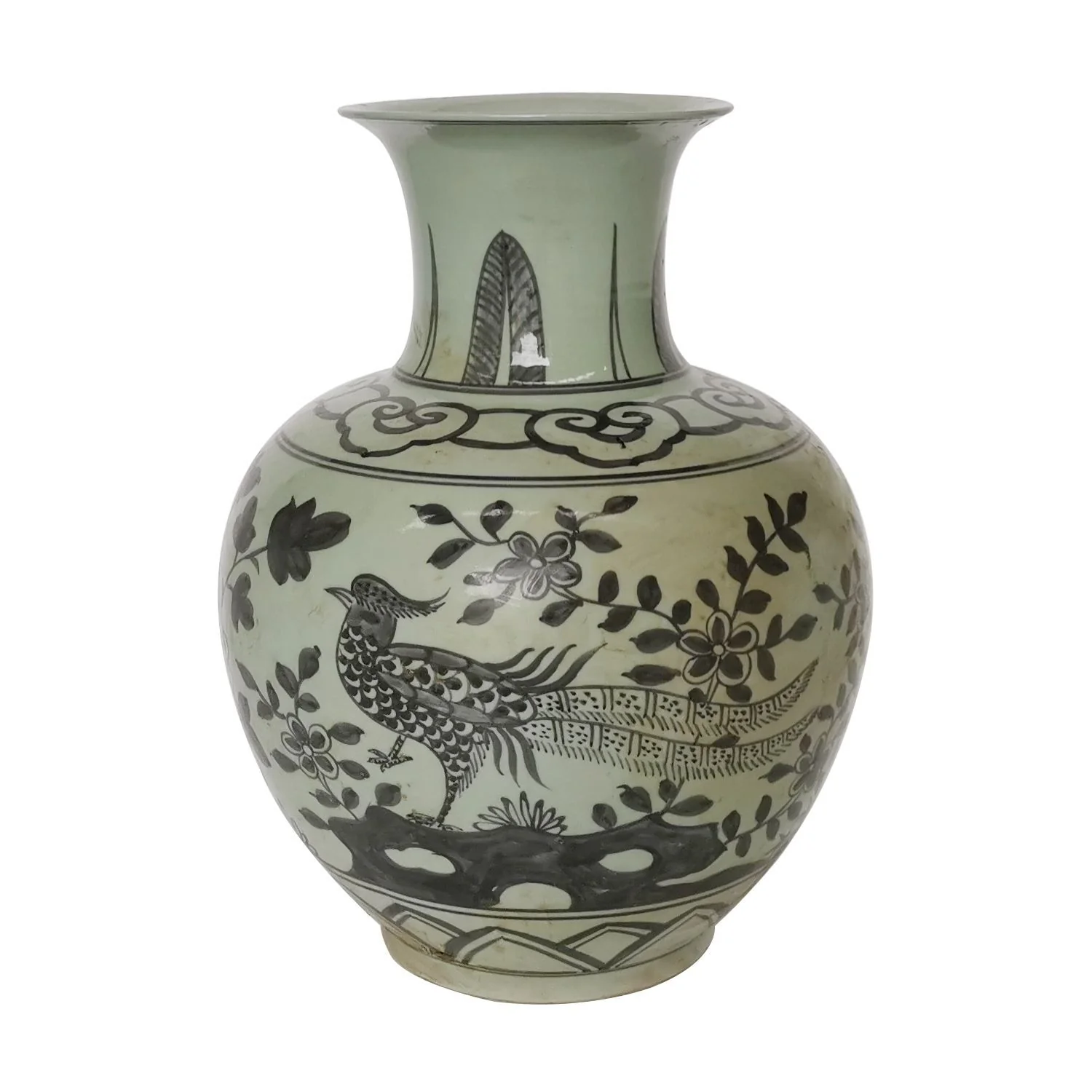 Legend of Asia Black Pheasant Porcelain Vase