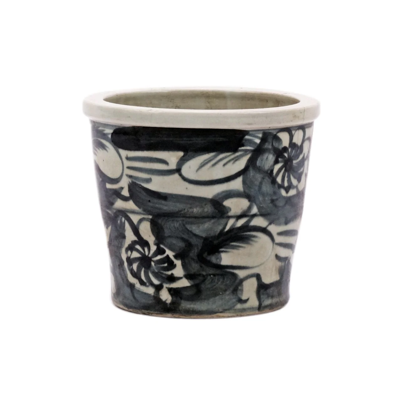 Legend of Asia Black SIlla Orchild Pot Twisted Flower