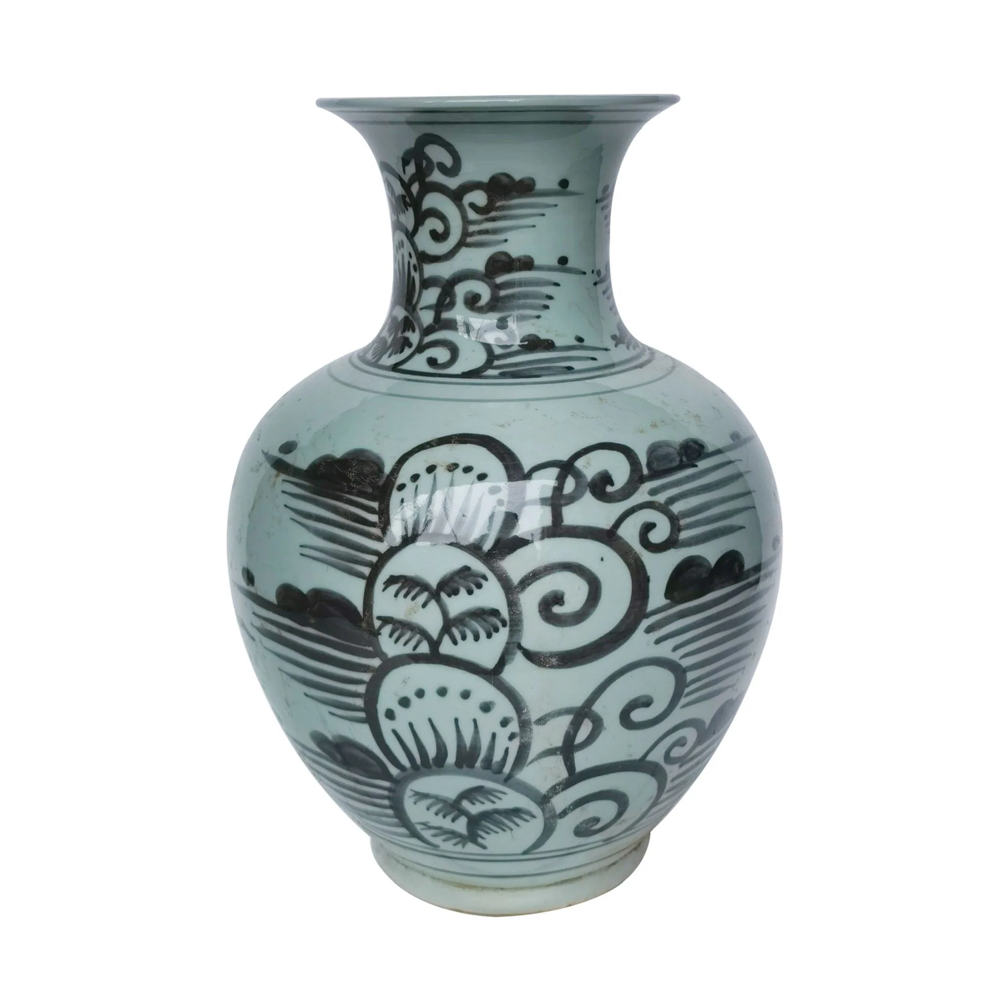 Legend of Asia Black Wildflower Porcelain Vase