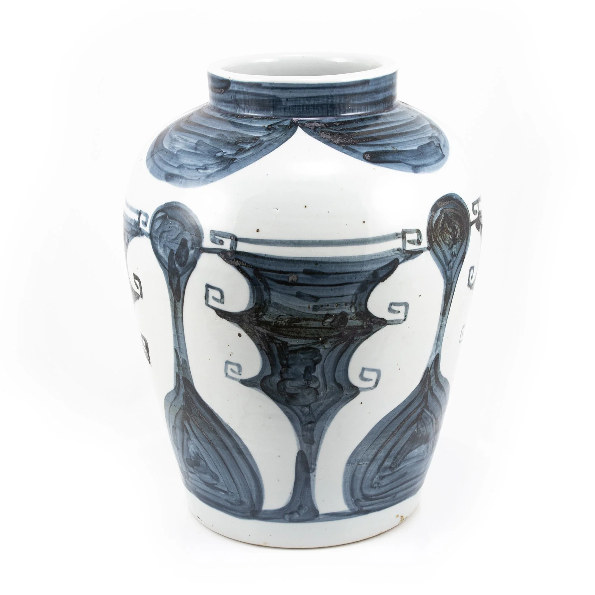 Legend of Asia Blue And White Abstract Painting Jar