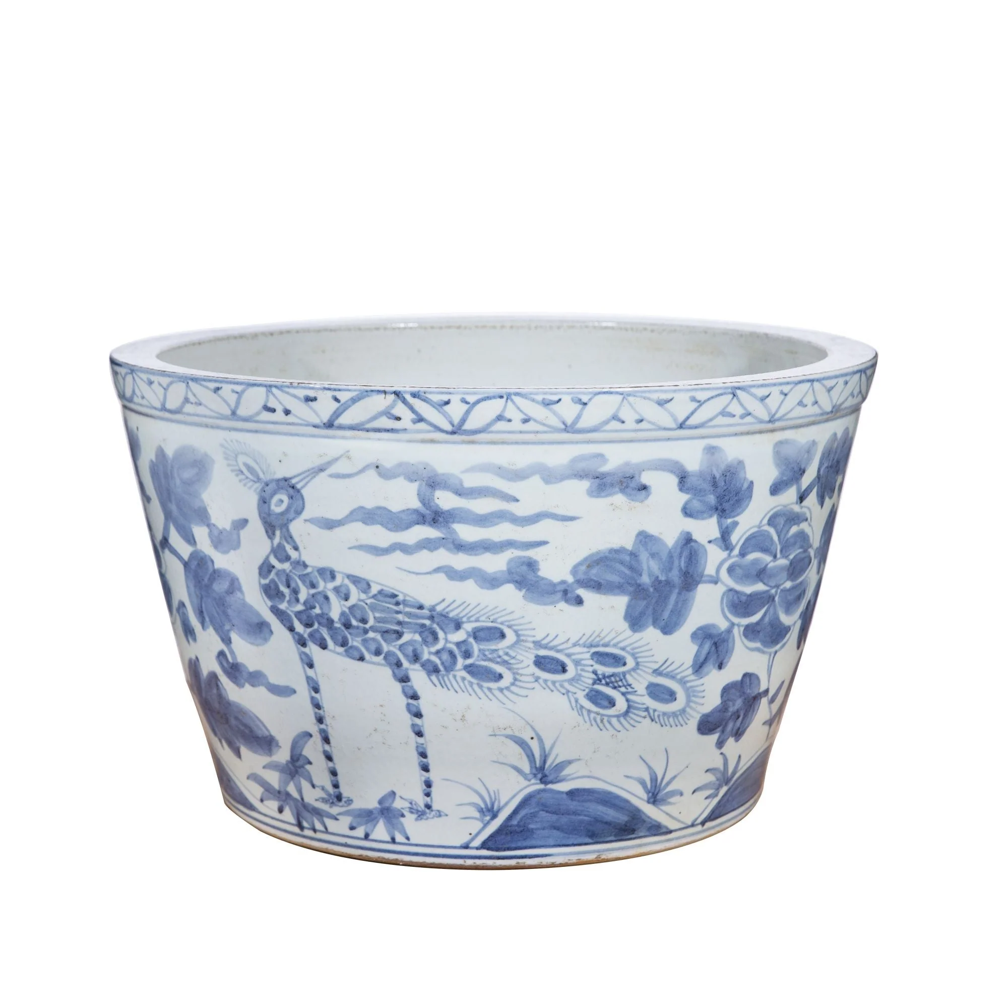 Legend of Asia Blue And White Bird Basin Planter