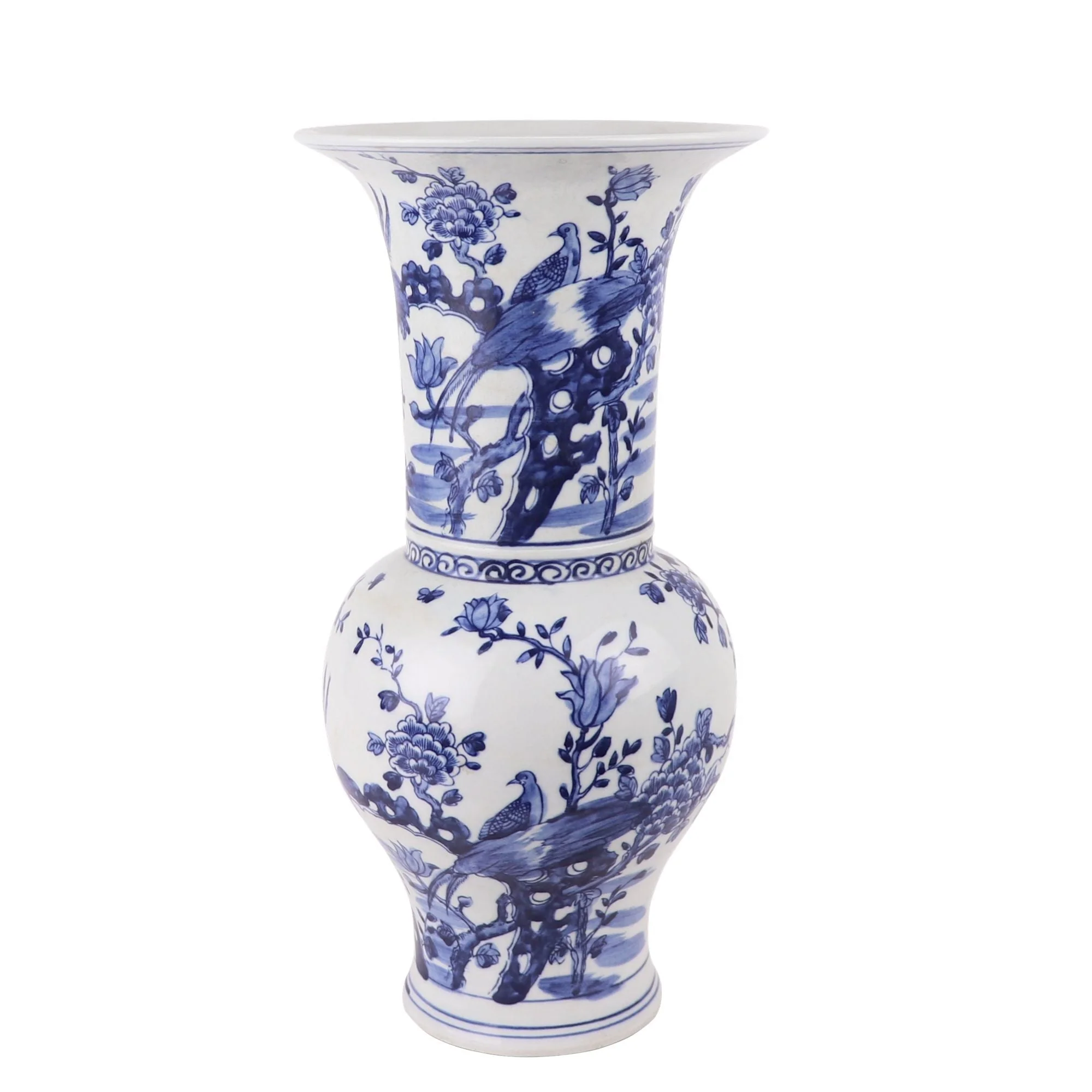 Legend of Asia Blue And White Blossom Morning Glory Vase