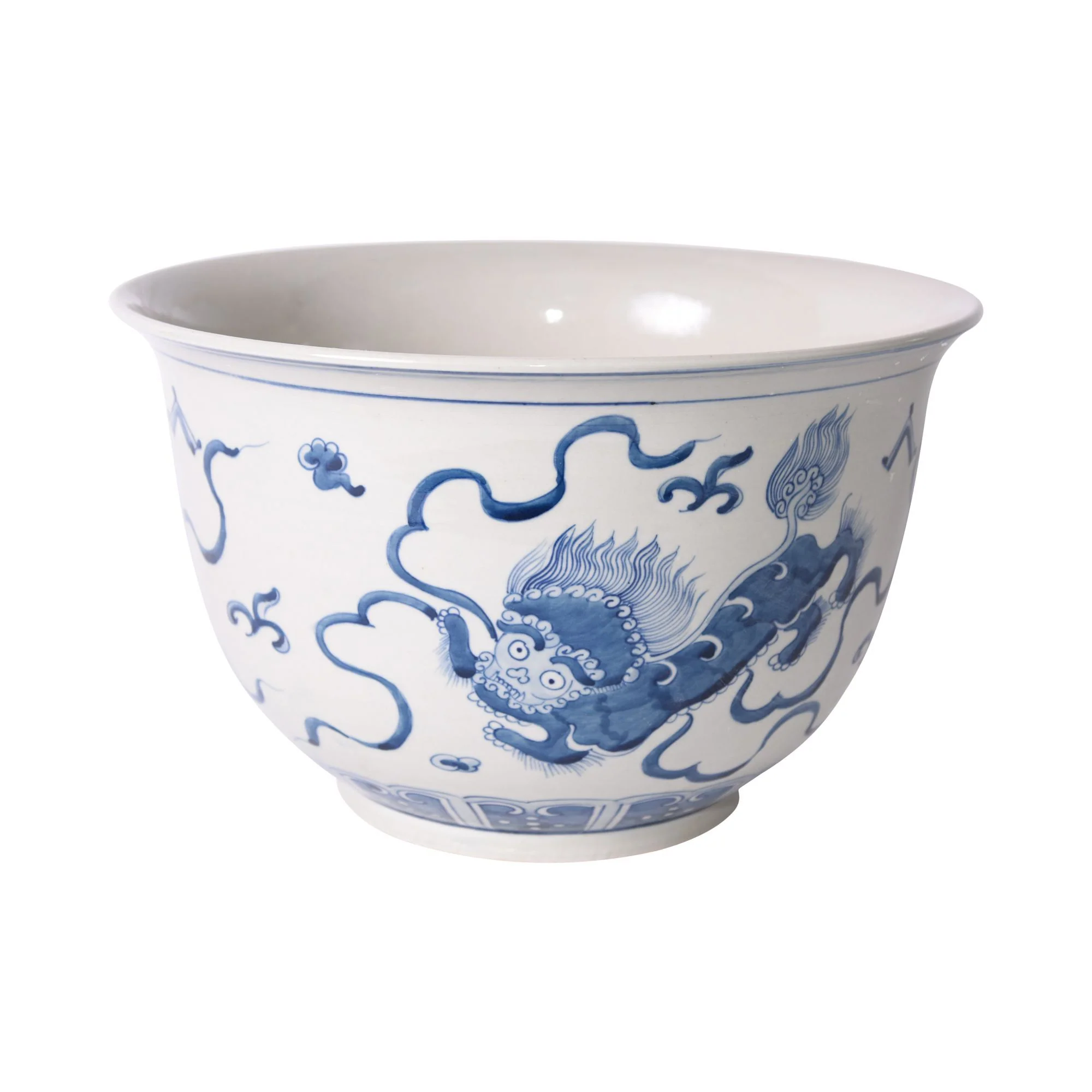 Legend of Asia Blue And White Foo Dog Bowl