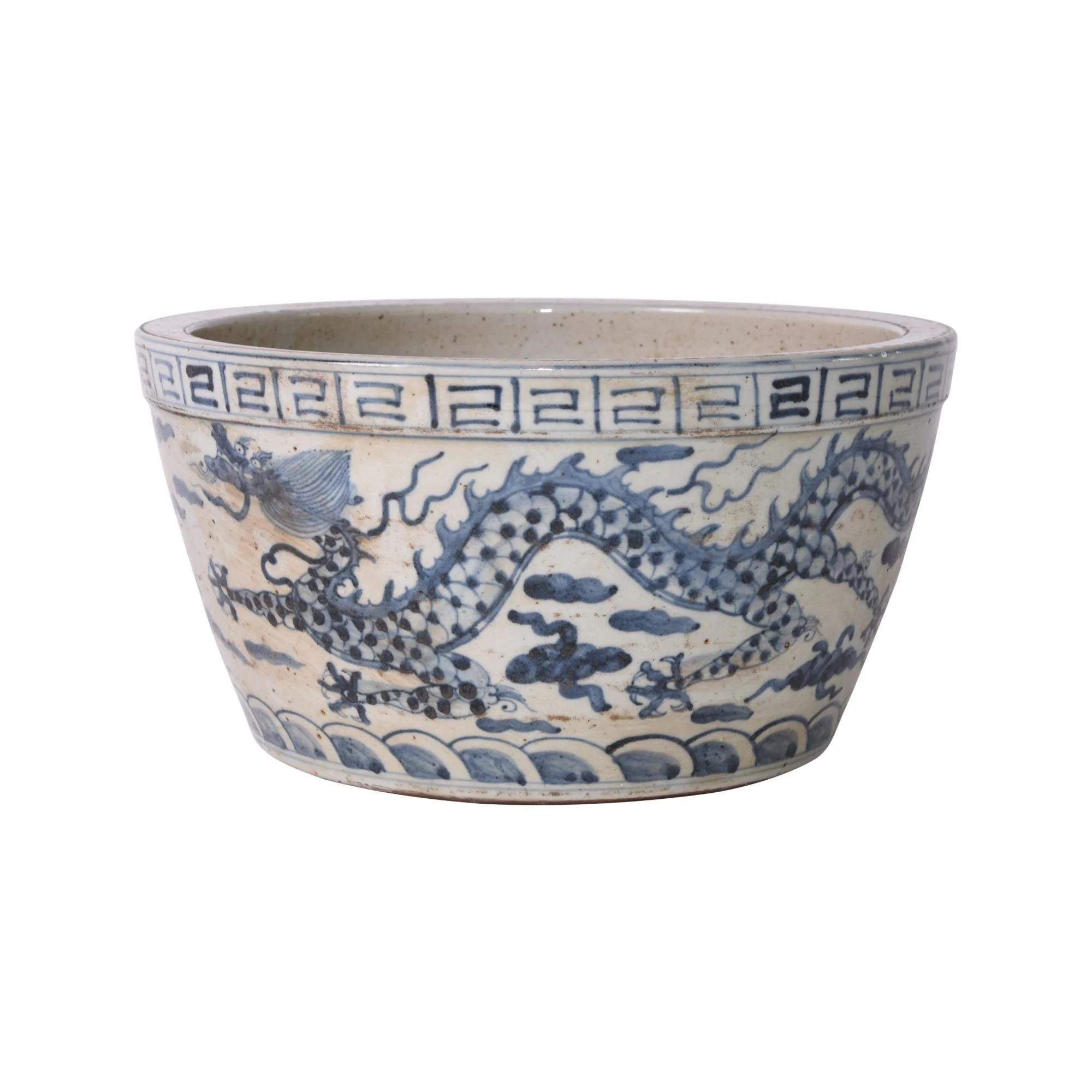 Legend of Asia Blue And White Ming Dragon Bowl
