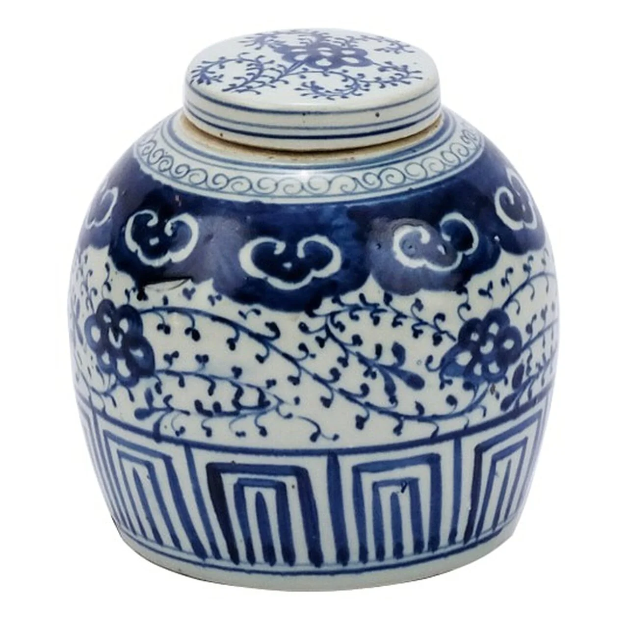 Legend of Asia Blue And White Ming Jar Climbing Vine Motif