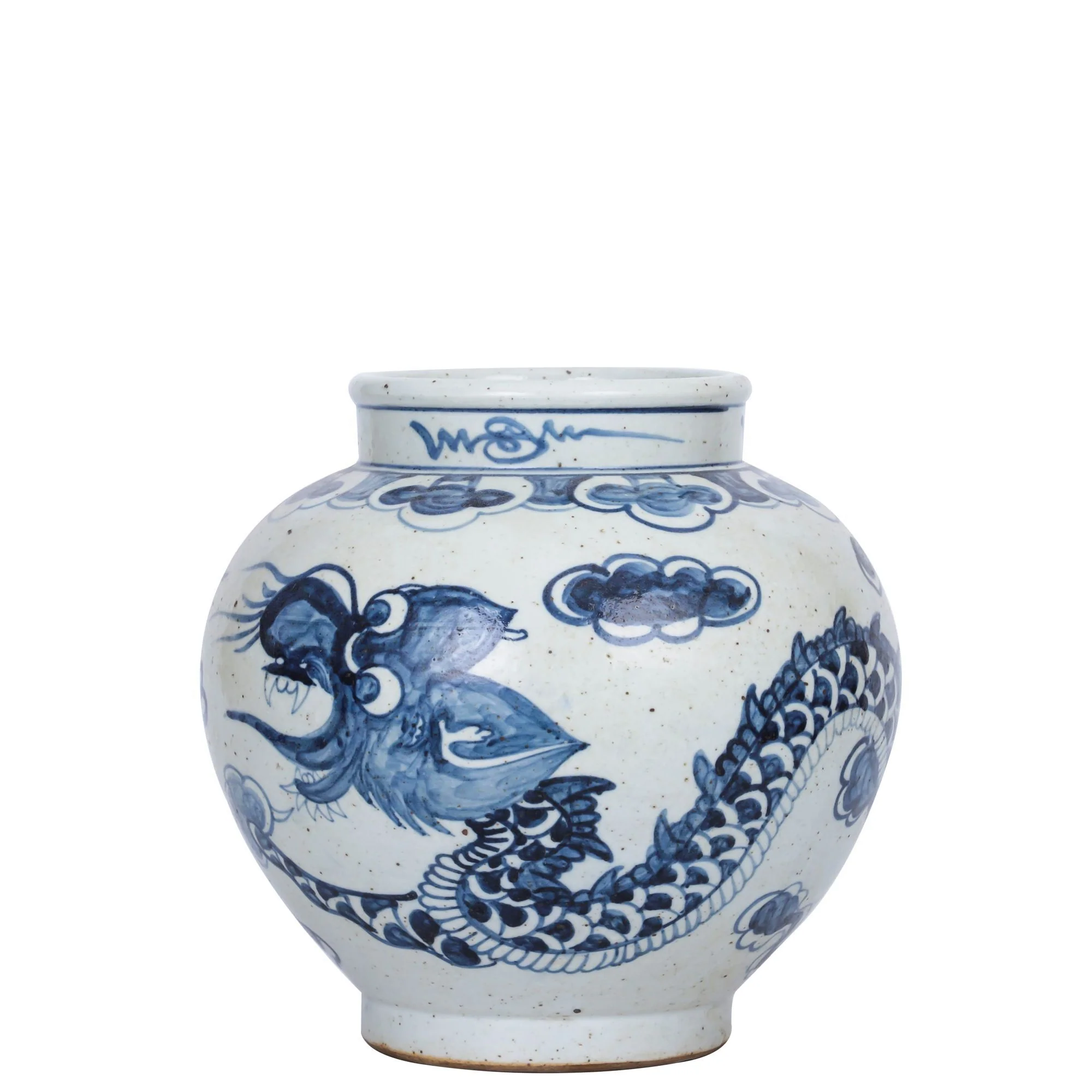 Legend of Asia Blue And White Open Top Dragon Jar