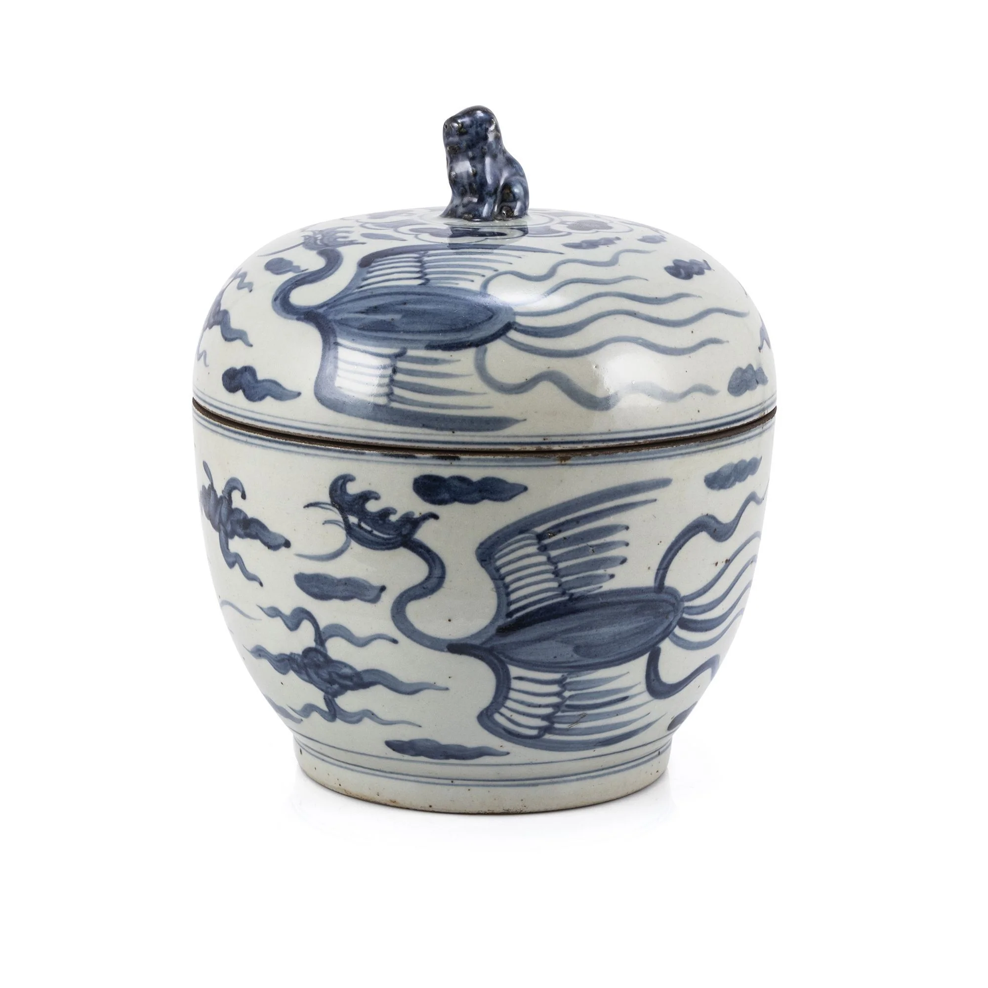 Legend of Asia Blue And White Phoenix Lidded Jar
