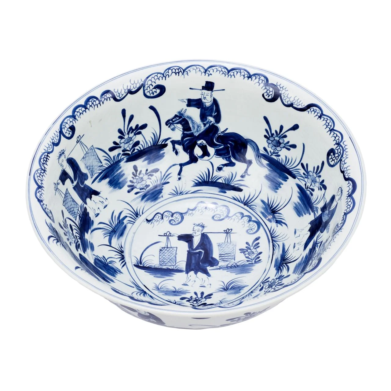 Legend of Asia Blue And White Porcelain Bowl W/ People Scene