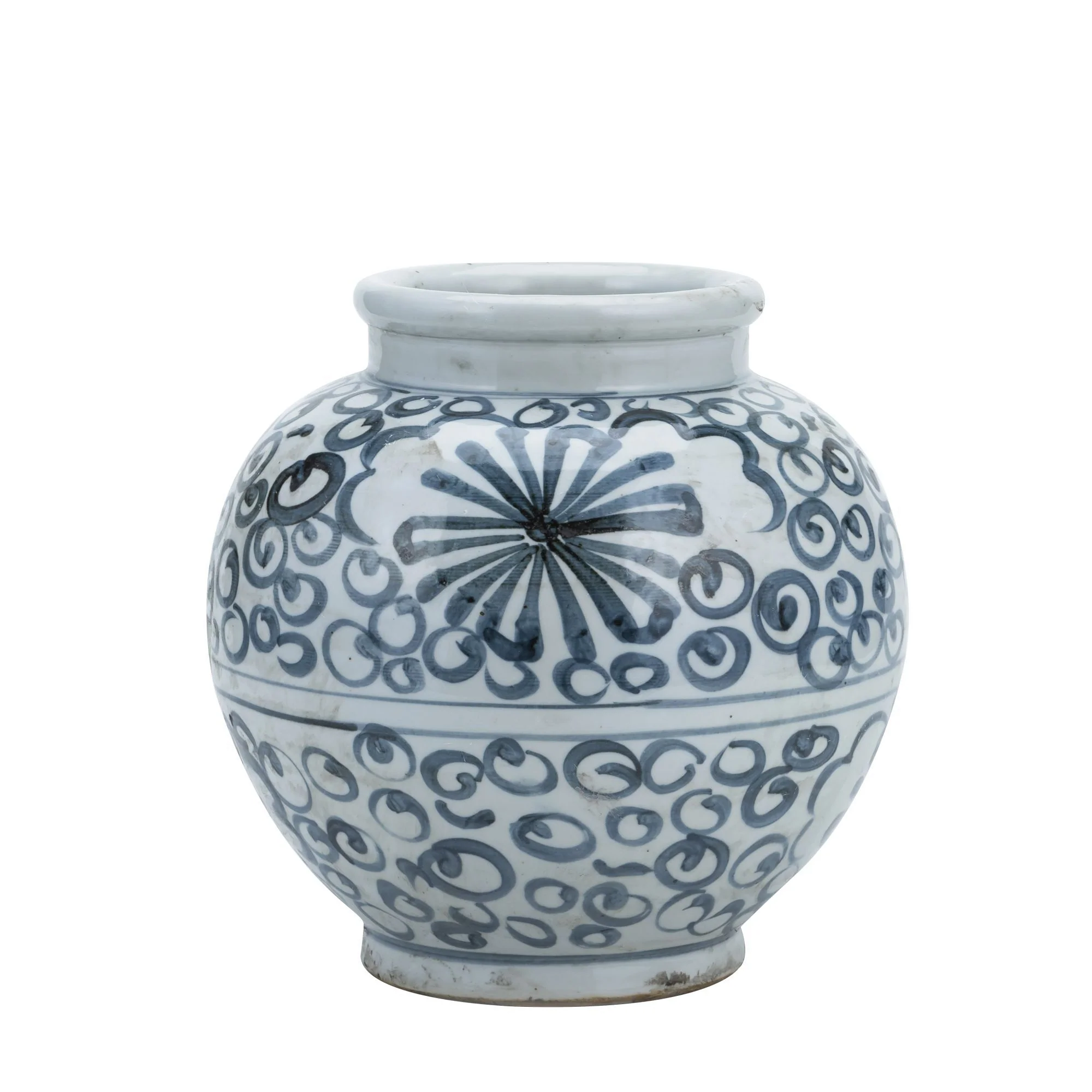 Legend of Asia Blue And White Small Jar Sea Flower