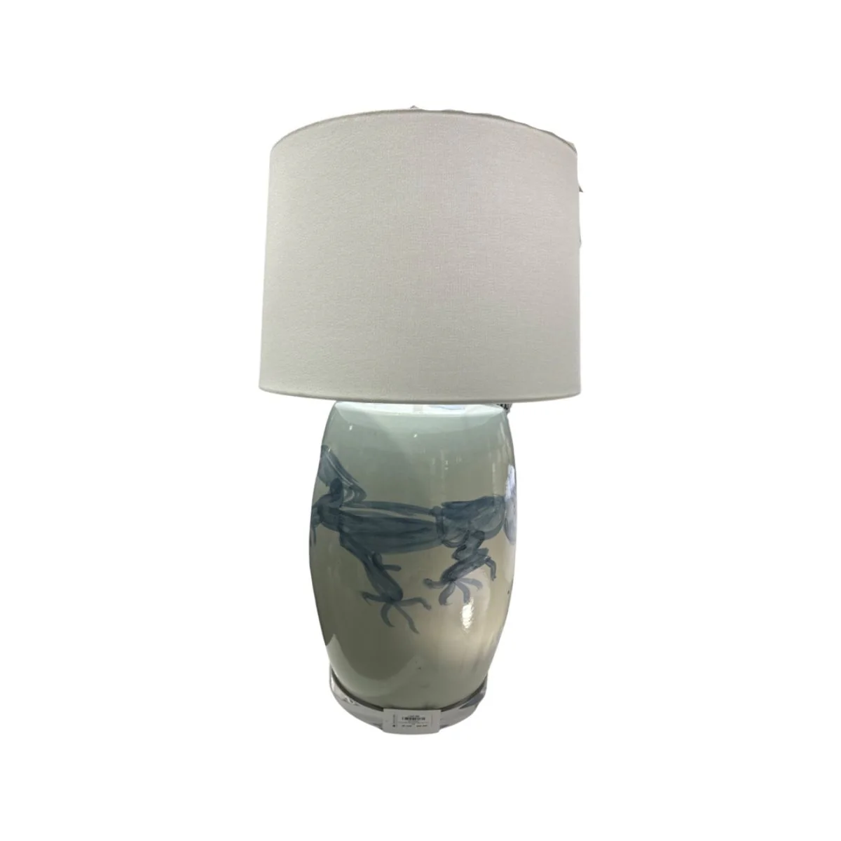 Legend of Asia Blue And White Yuan Dragon Garden Stool Table Lamp