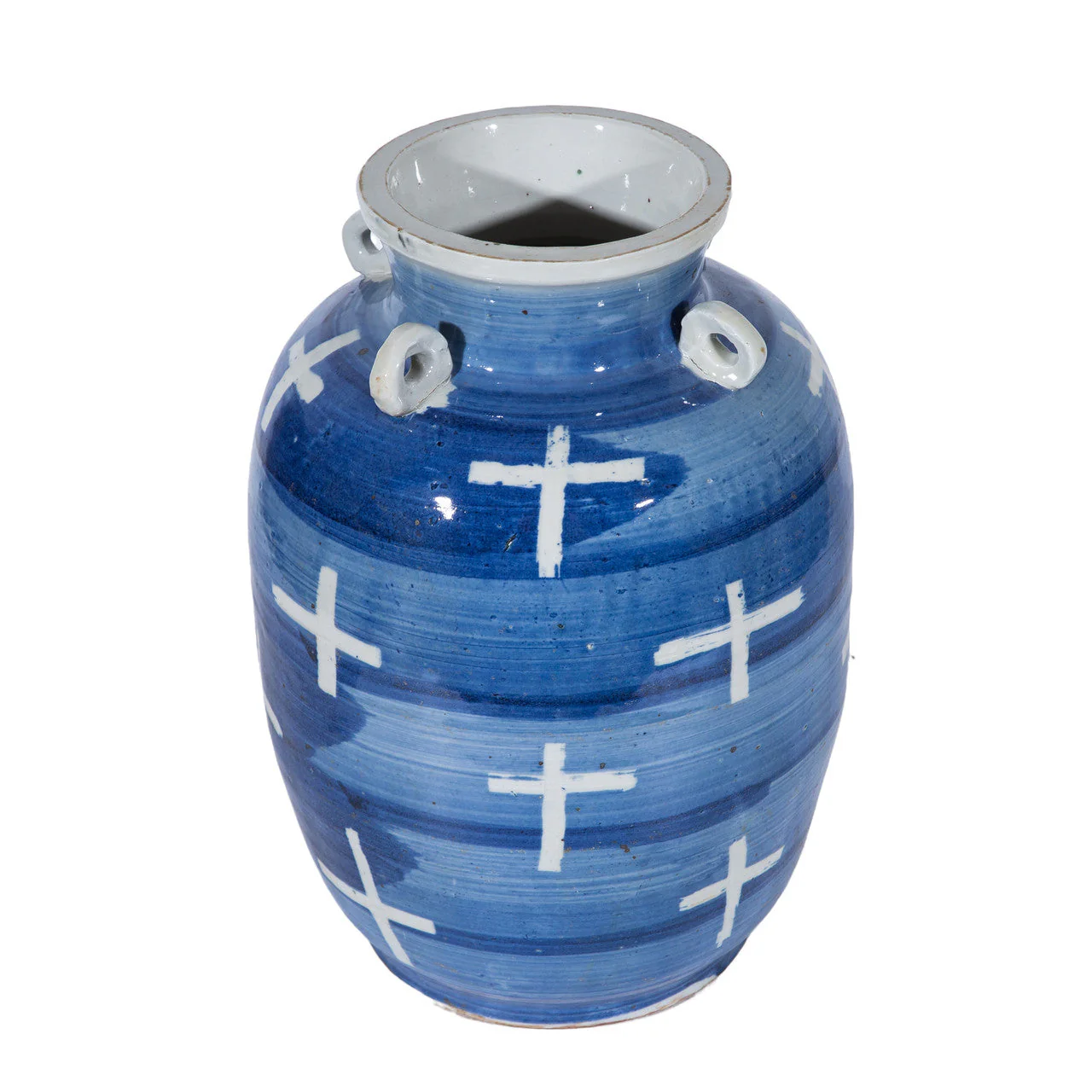 Legend of Asia Blue Cross Four Ring Jar - Image 2