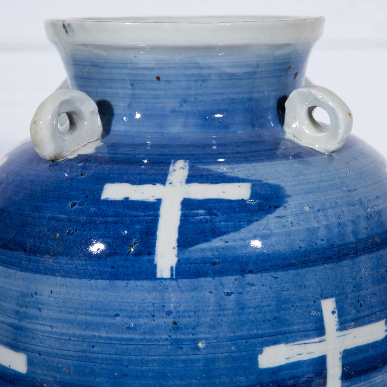 Legend of Asia Blue Cross Four Ring Jar - Image 3
