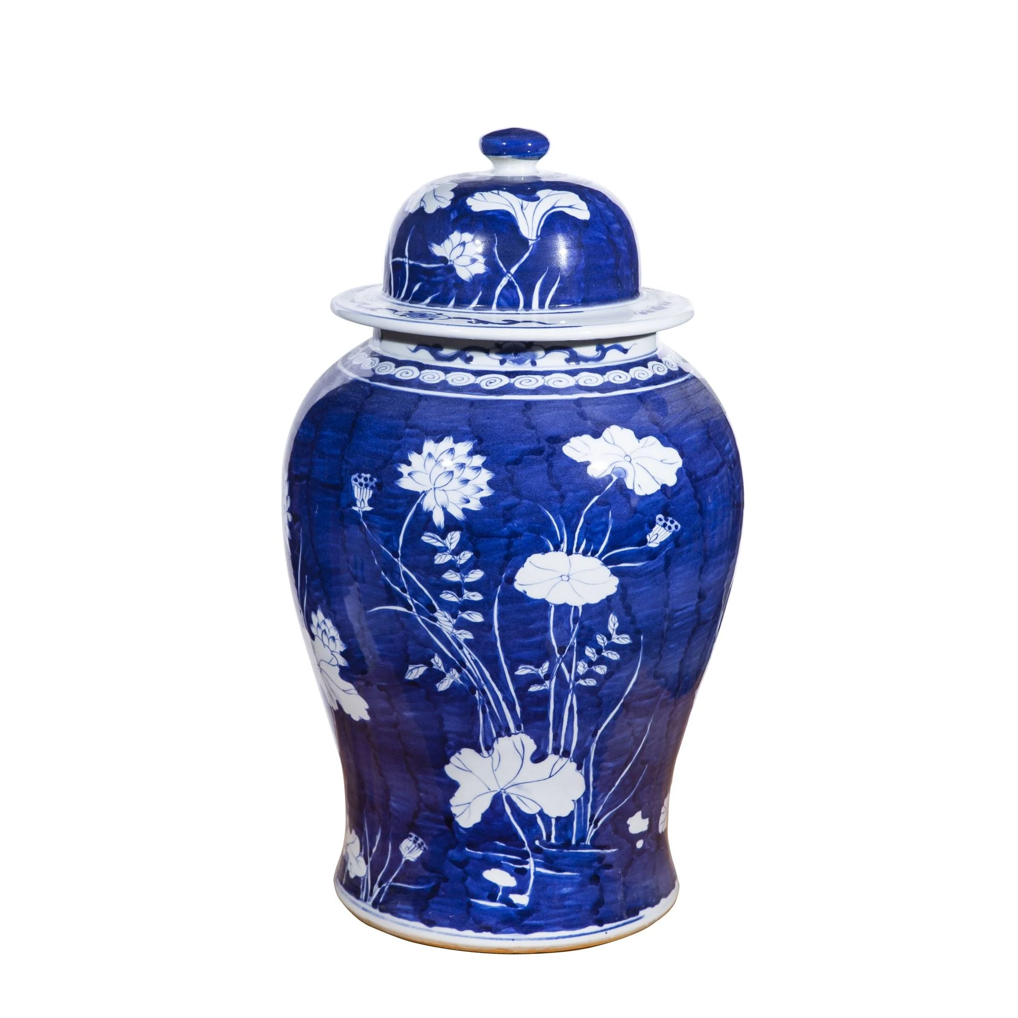 Legend of Asia Blue Lotus Temple Jar