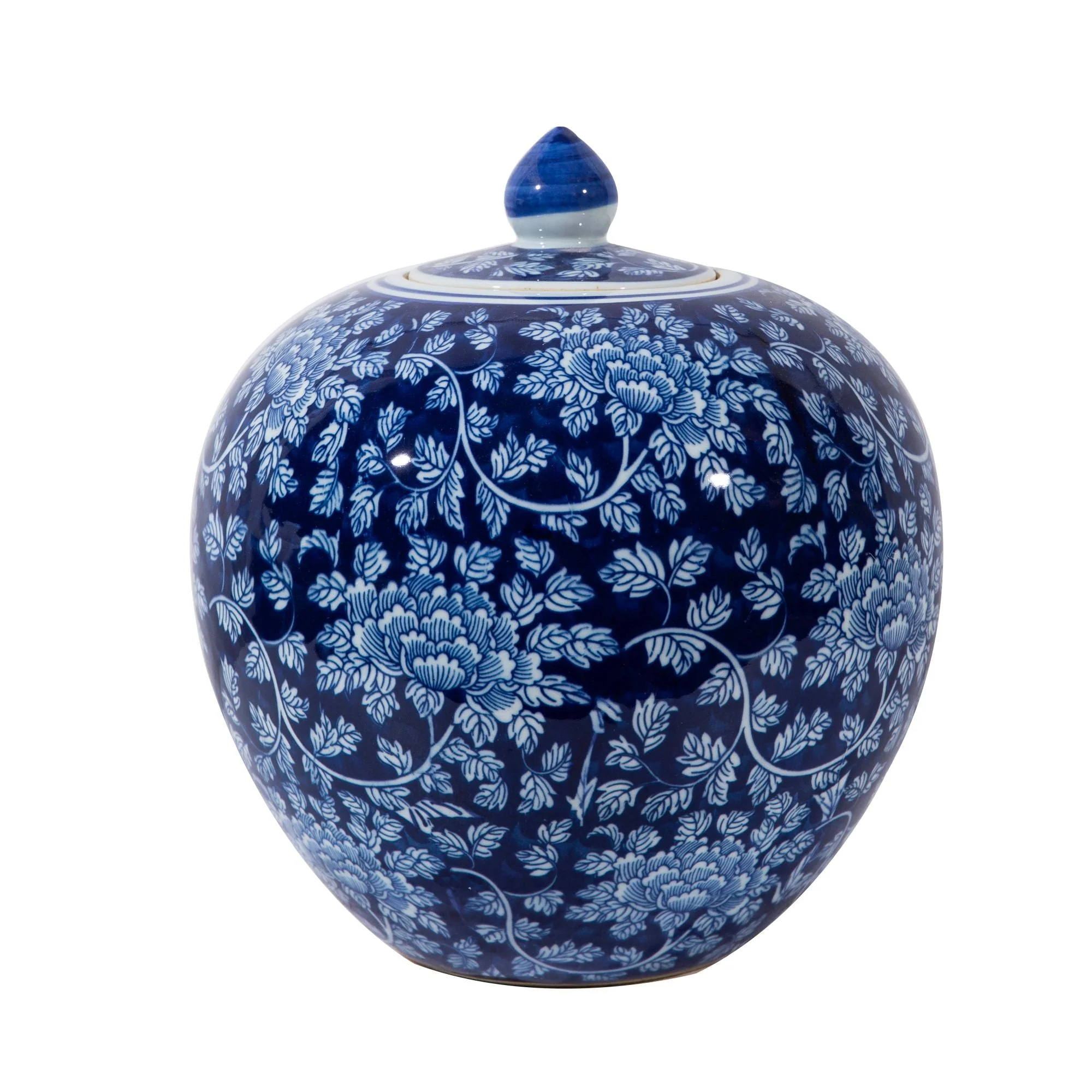 Legend of Asia Blue Peony Vine Melon Jar