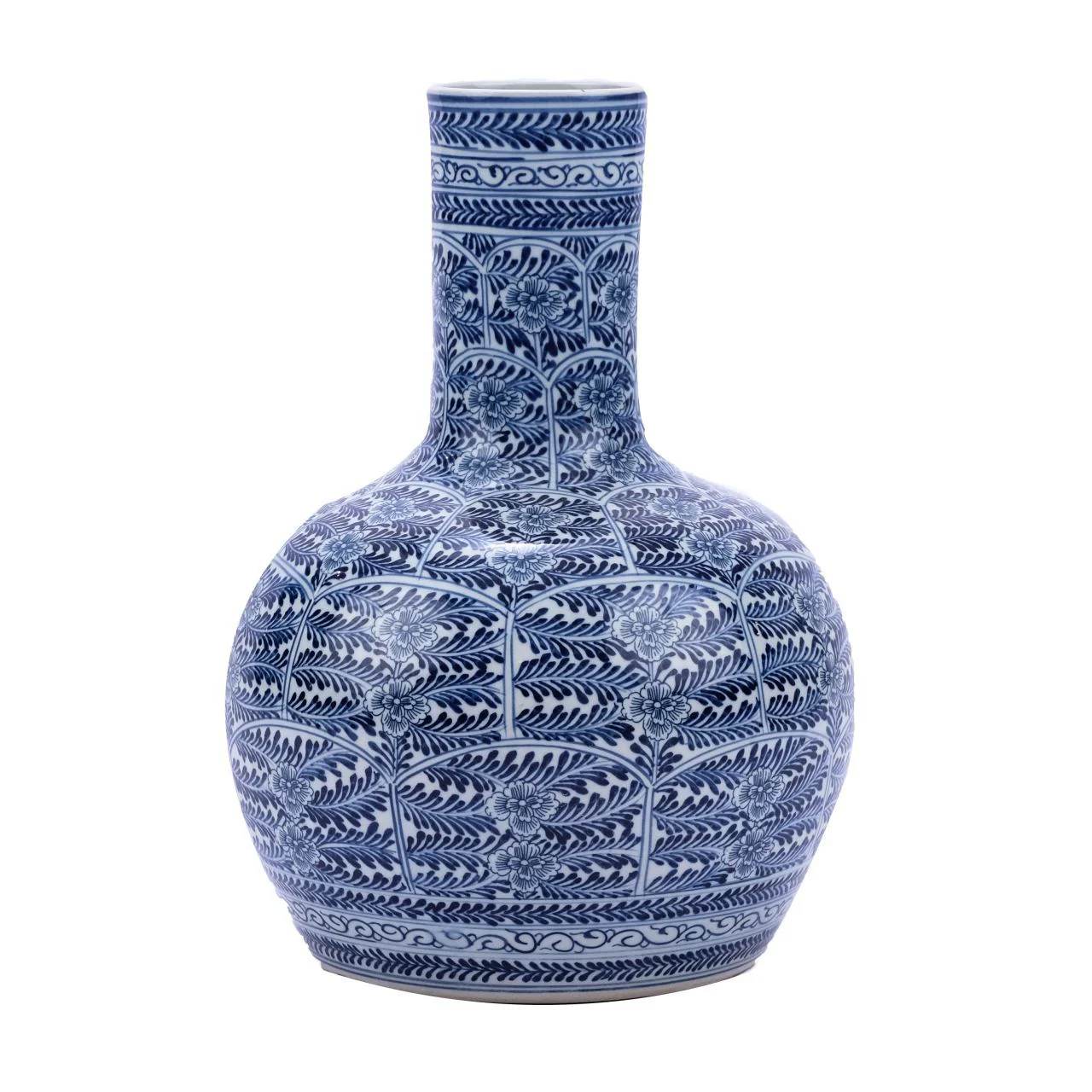 Legend of Asia Blue & White Blossom Globular Vase