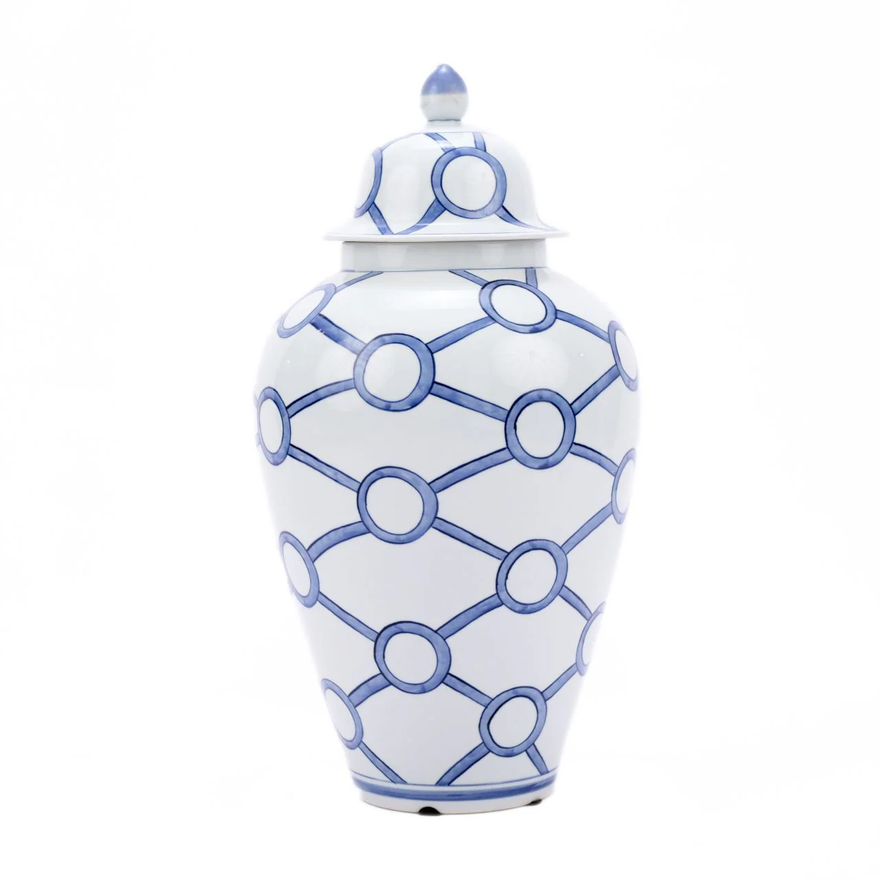 Legend of Asia Blue & White Crossing Circles Heaven Jar