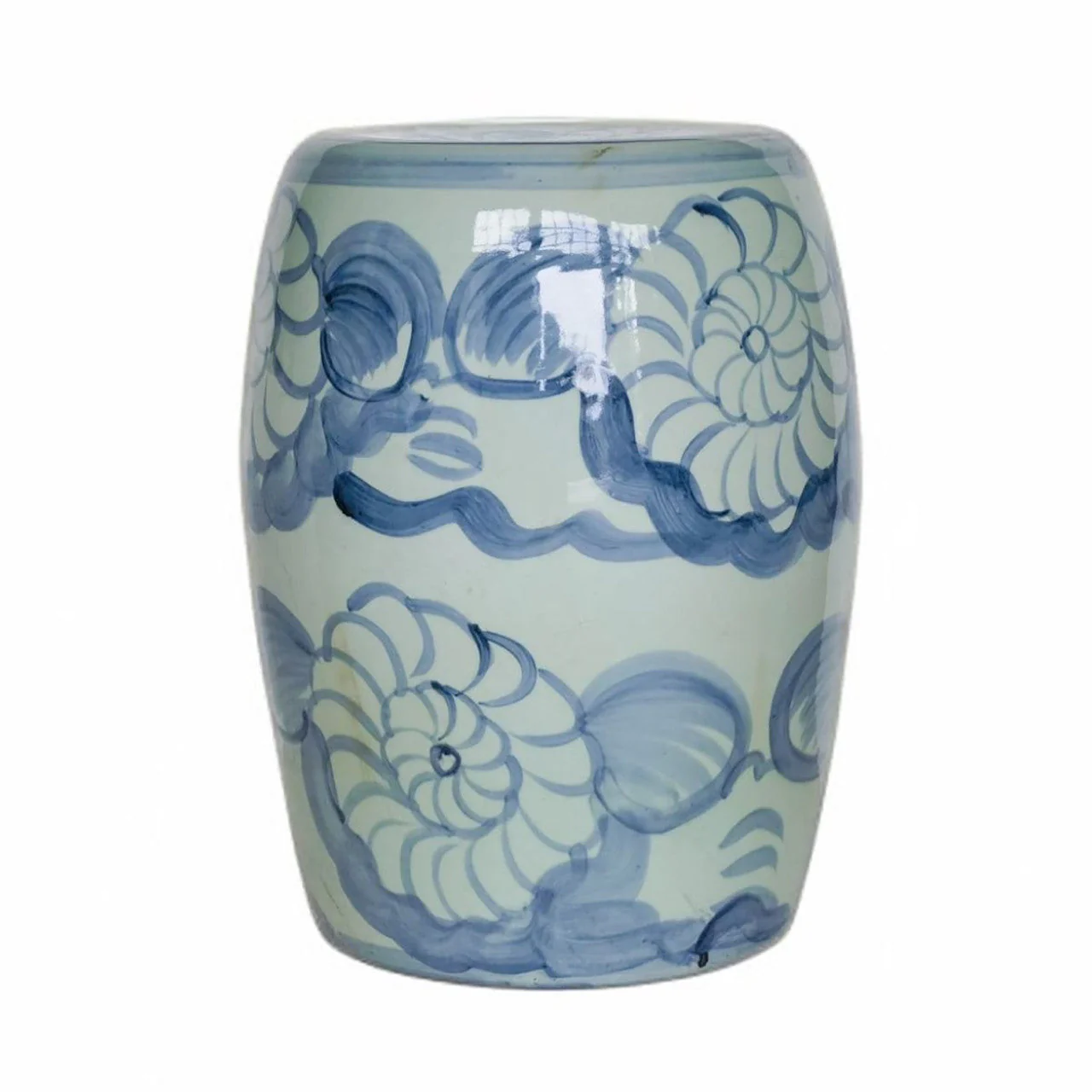 Legend of Asia Blue & White Daisy Flower Porcelain Garden Stool