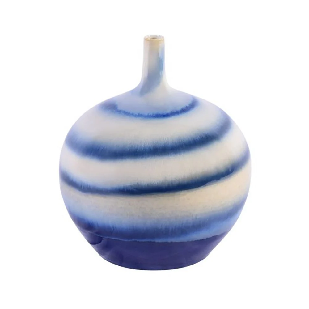 Legend of Asia Blue & White Horizontal Striped Vase - Small