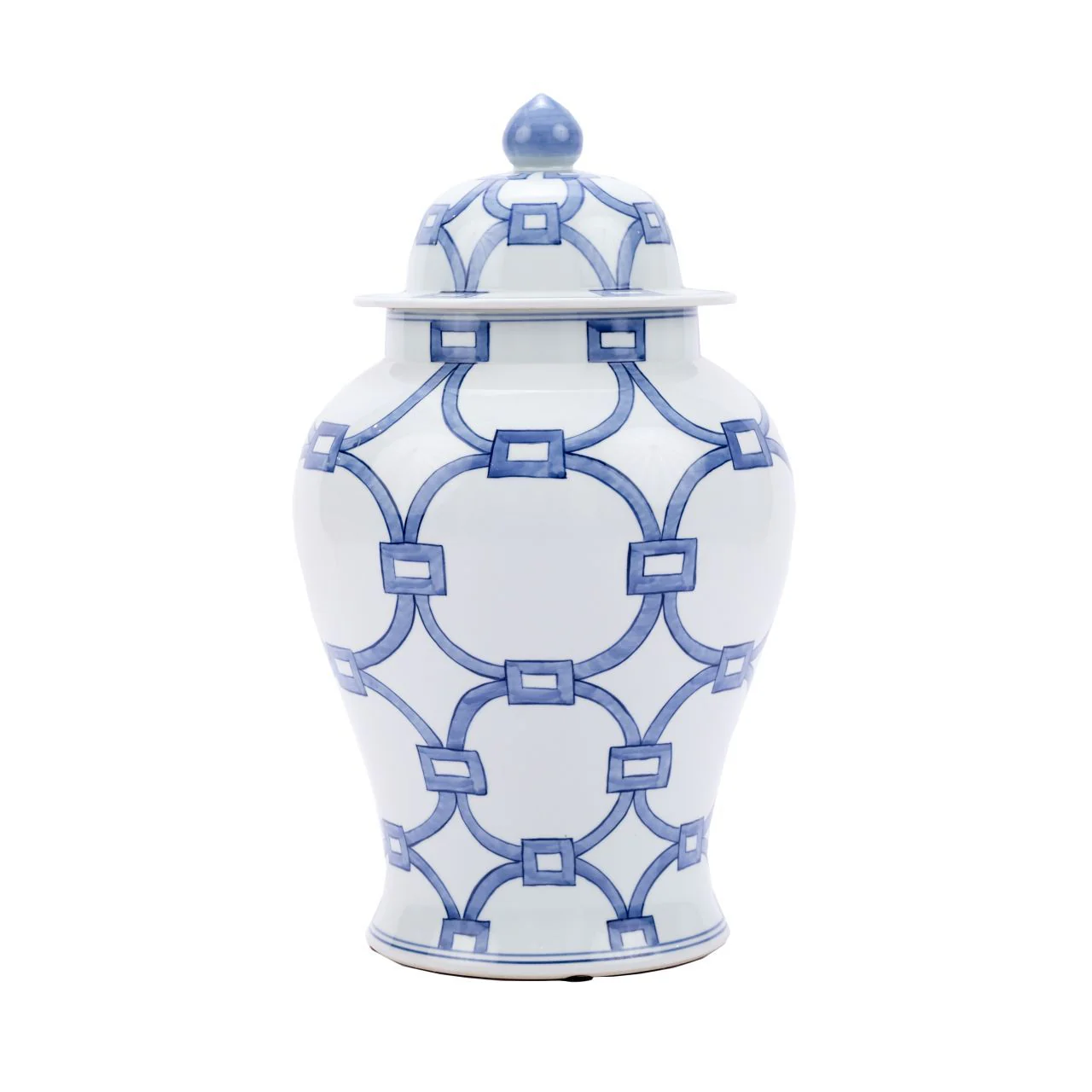 Legend of Asia Blue & White Lover Locks Temple Jar Large