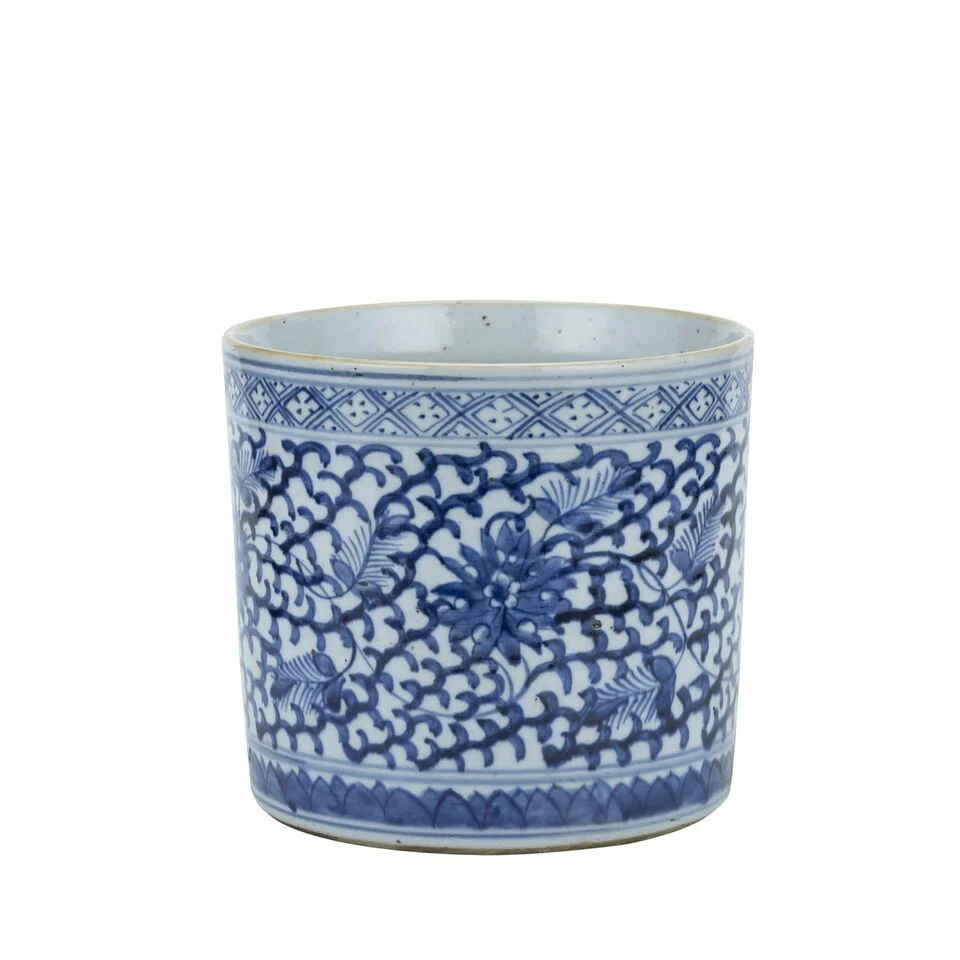 Legend of Asia Blue & White Porcelain Climbing Vines Orchid Pot