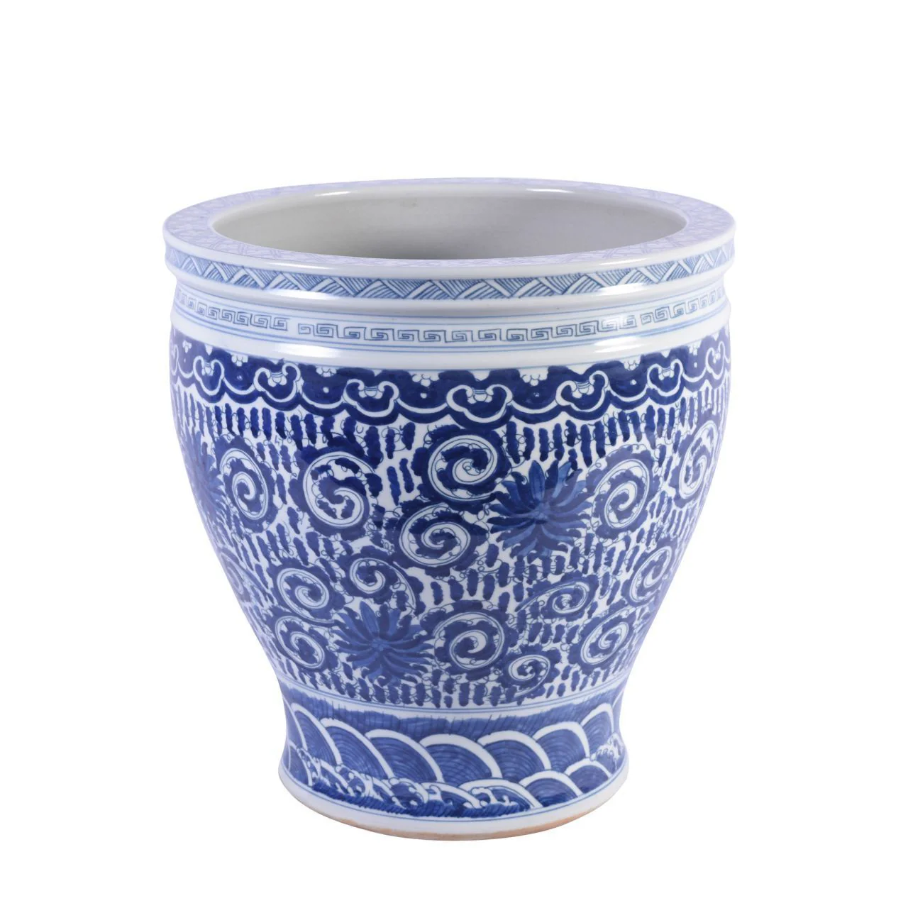 Legend of Asia Blue & White Twisted Lotus Planter