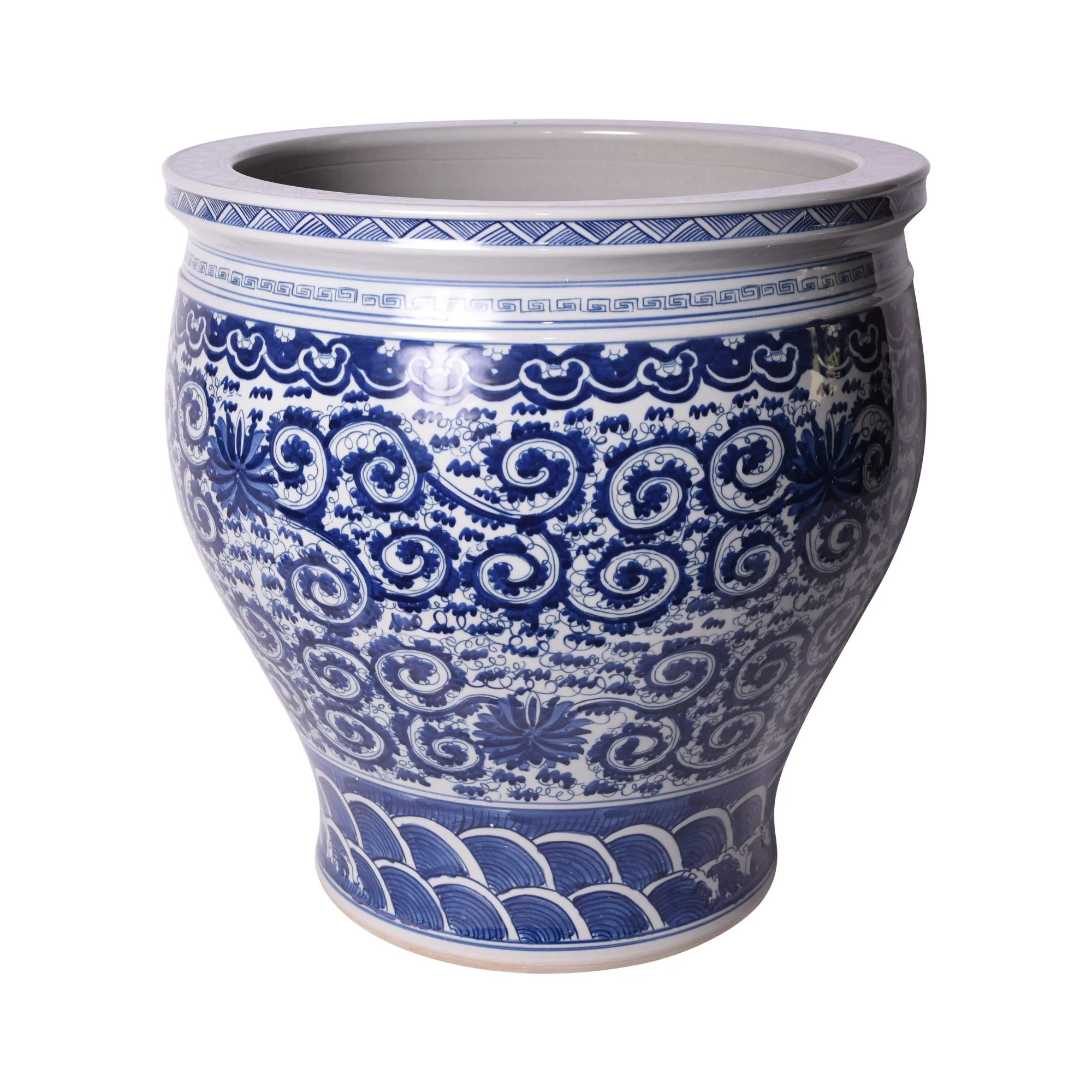 Legend of Asia Blue & White Twisted Lotus Planter - XL