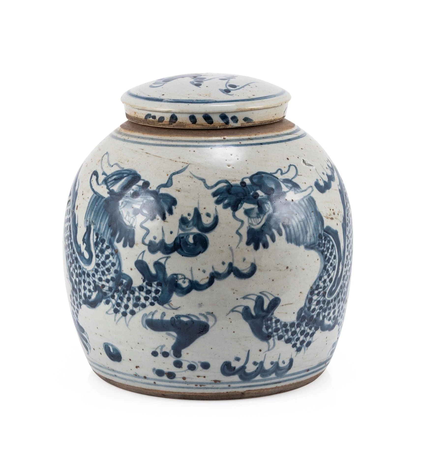 Legend of Asia Blue & White Vintage Ming Jar Dragon Motif - Small